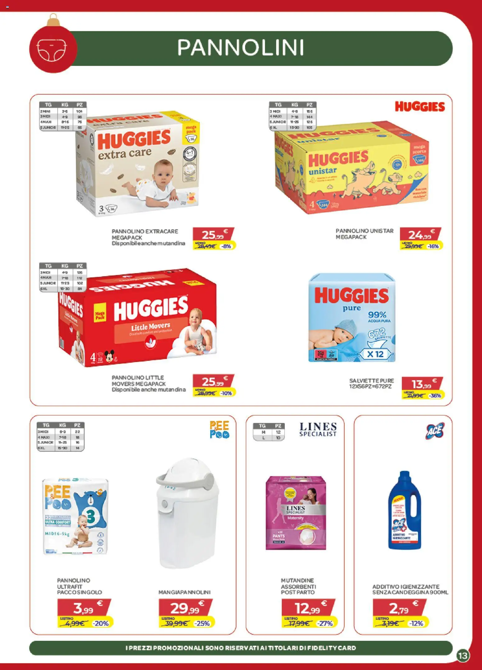 Volantino Bimbo store del 04.12.2025 | Pagina: 13 | Prodotti: Pannolini, Mutandine, Acqua