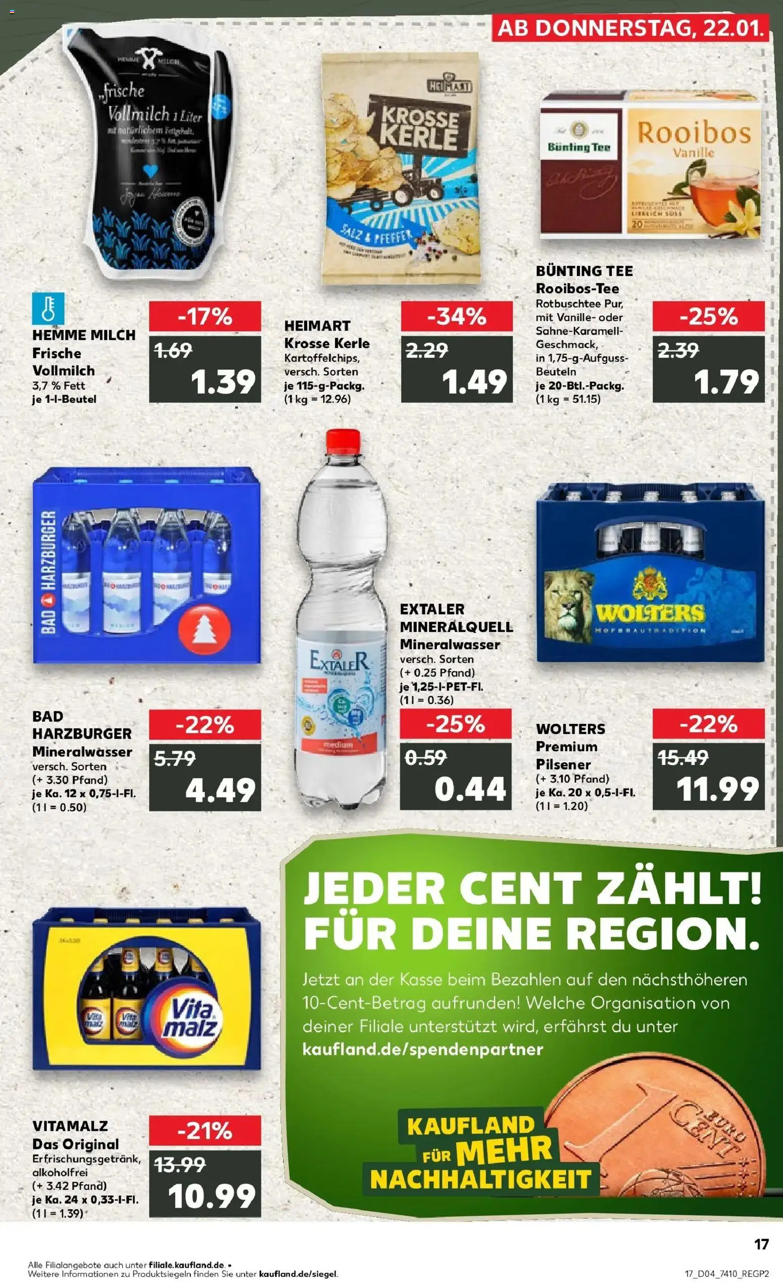 Prospekt Kaufland ab 22.01.2026 » Angebote Online zum Blättern | Seite: 17 | Produkte: Milch, Bad, Salz, Pfeffer