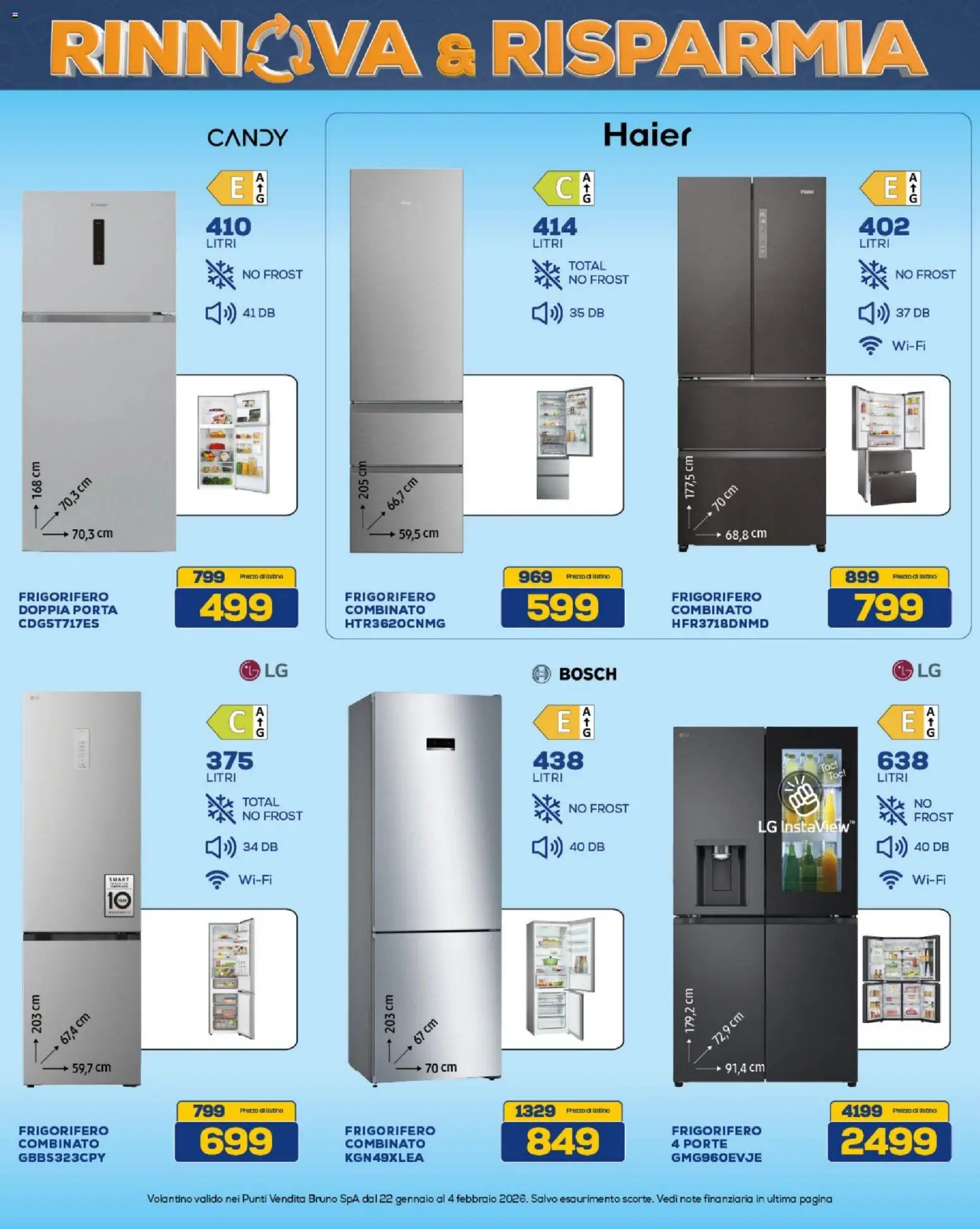 Volantino BRUNO del 22.01.2026 | Pagina: 17 | Prodotti: Frigorifero