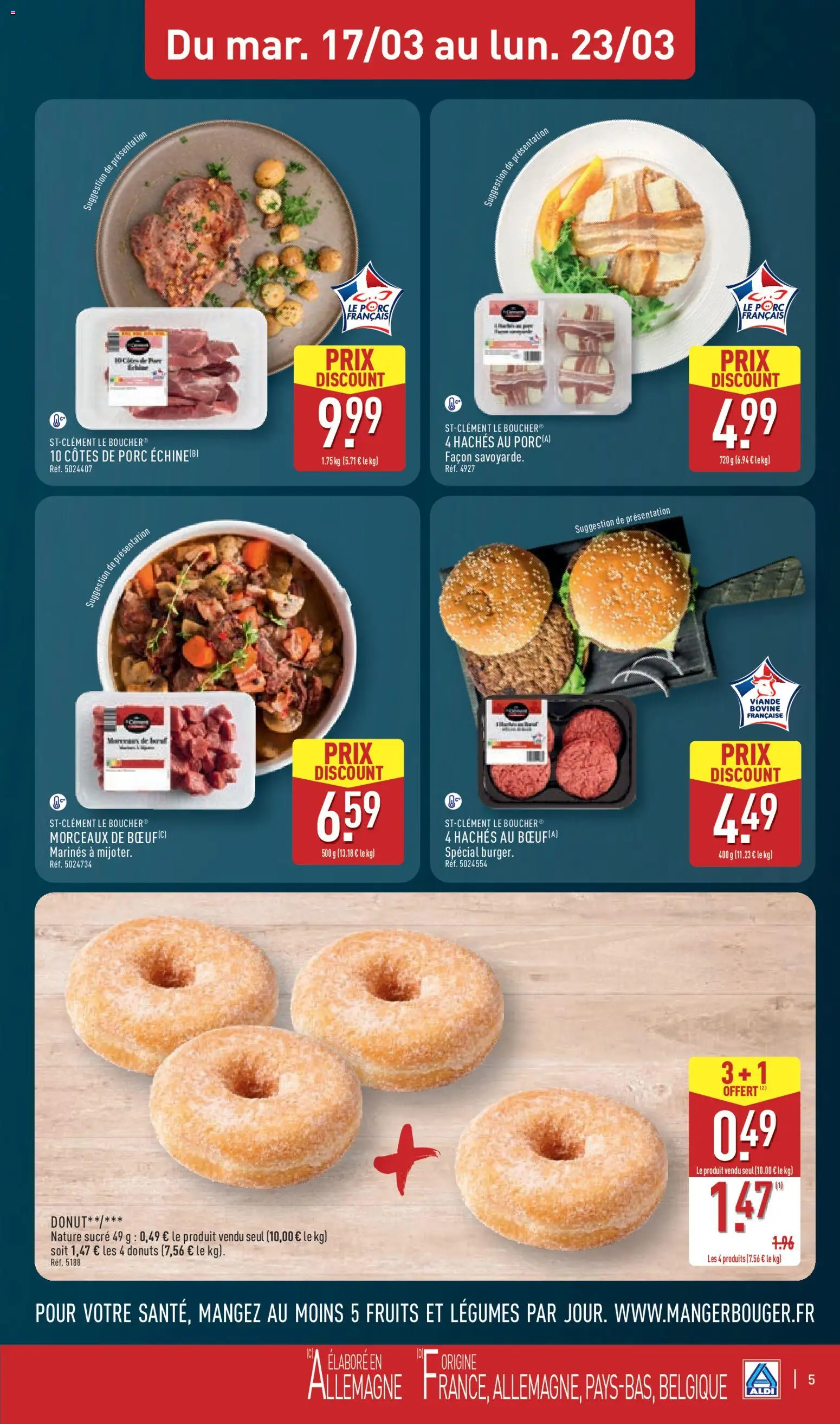 {H1} | Page: 7 | Produits: Donut, Viande, Porc, Viande bovine
