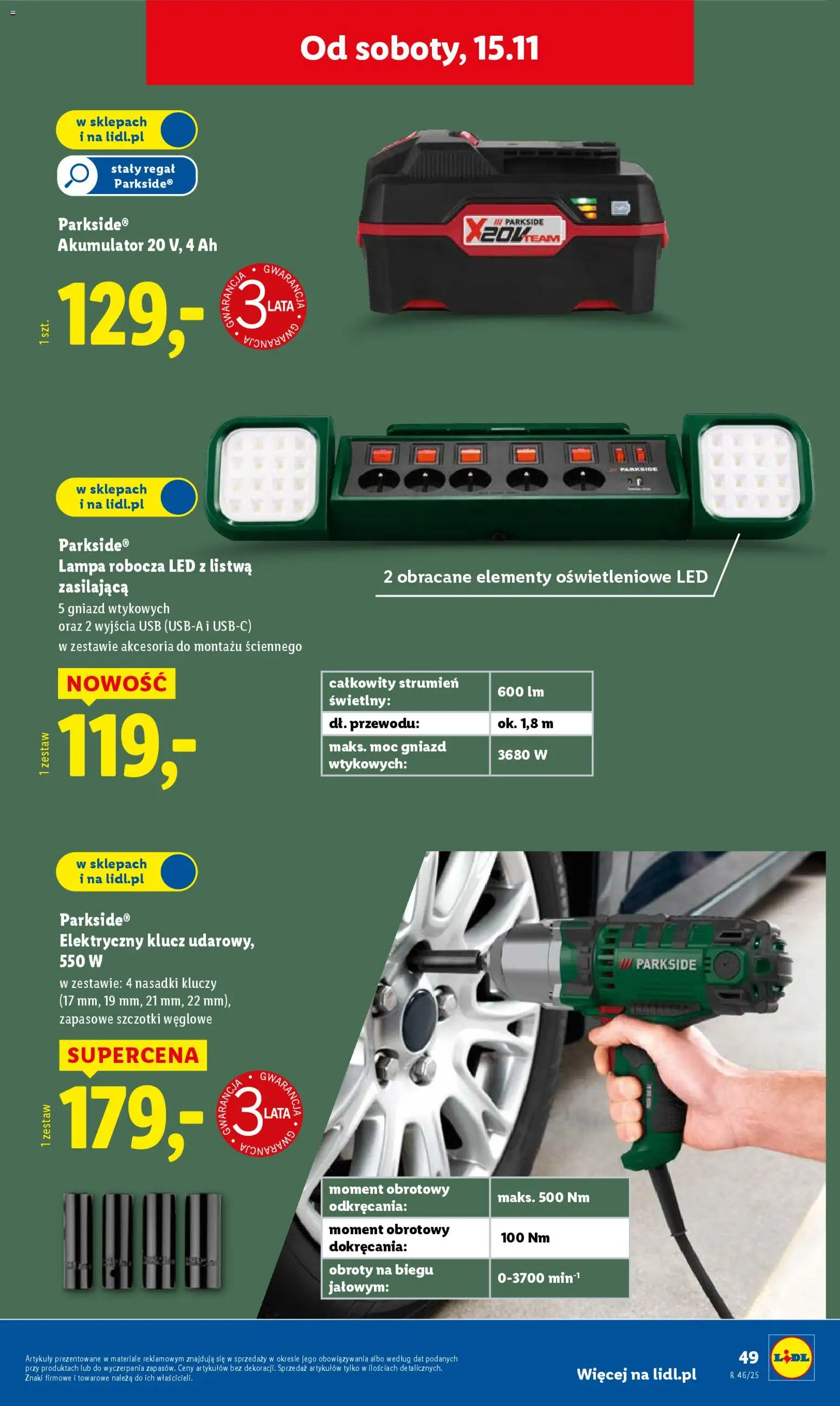 Lidl Katalog od 10.11.2025 | Strona: 53 | Produkty: USB, Lampa, Regał
