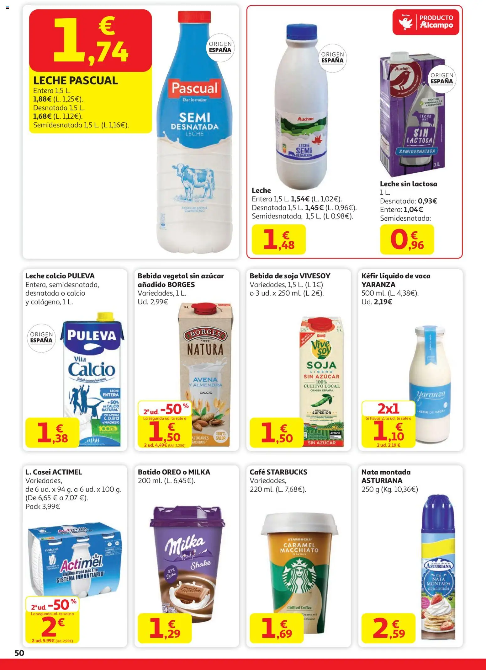 Alcampo - HG catalan │ válido desde el 11.12.2025 | Página: 50 | Productos: Leche sin lactosa, Leche entera, Té, Bebida de soja