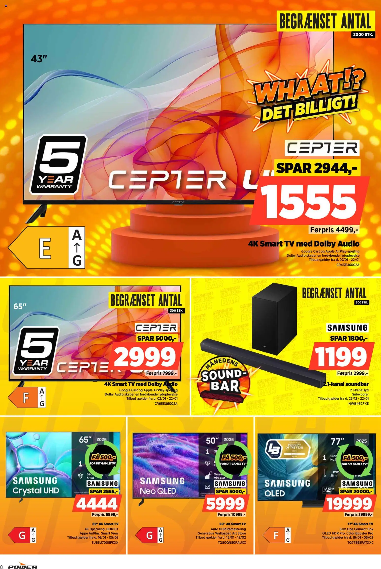 Power tilbudsavis – gyldig fra 16.01.2026 | Side: 8 | Produkter: Soundbar, Smart TV, TV, Lyd