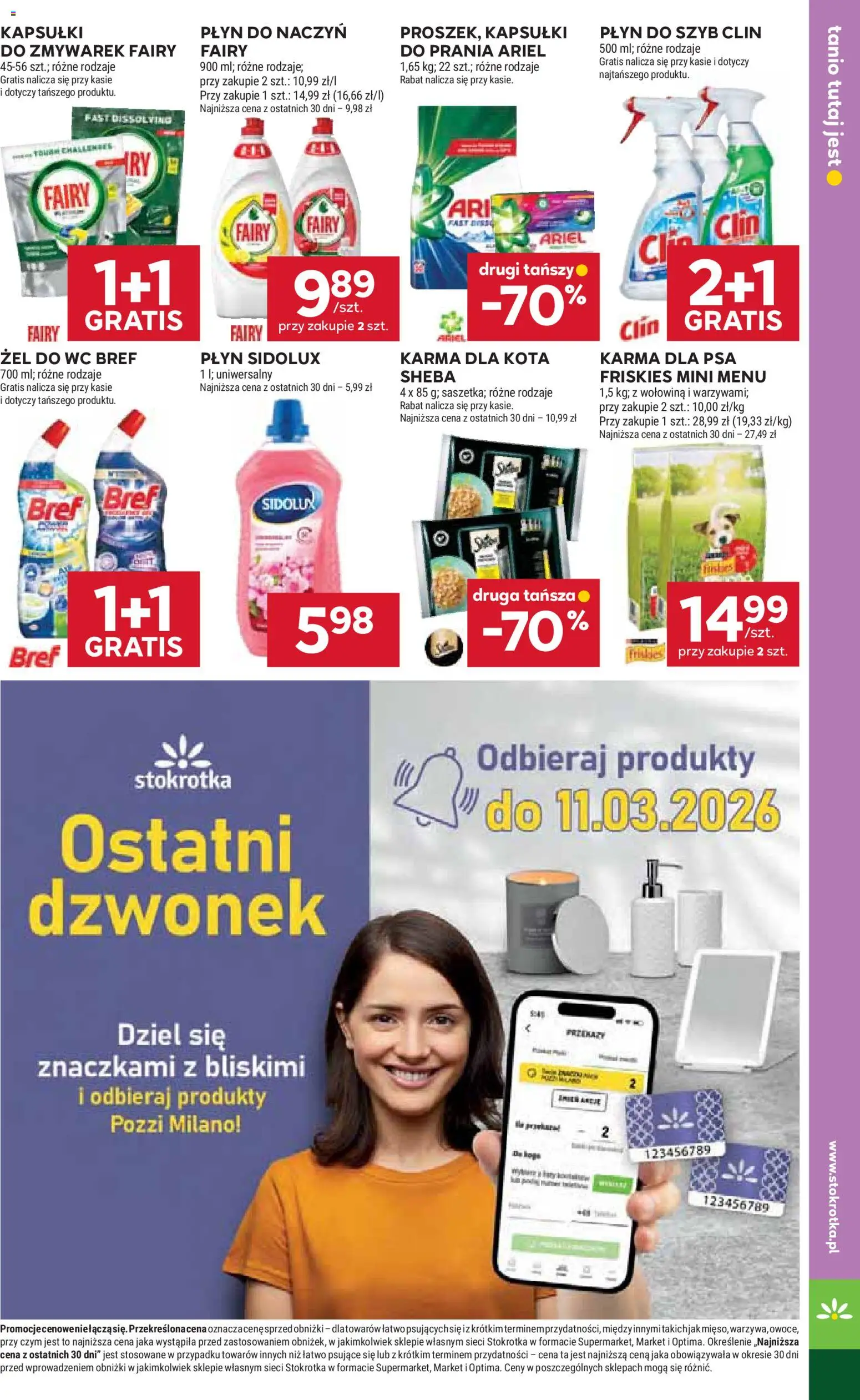 Stokrotka gazetka od 05.03.2026 | Strona: 45 | Produkty: Płyn do szyb Clin, Stokrotka, Karma dla kota, Karma dla psa