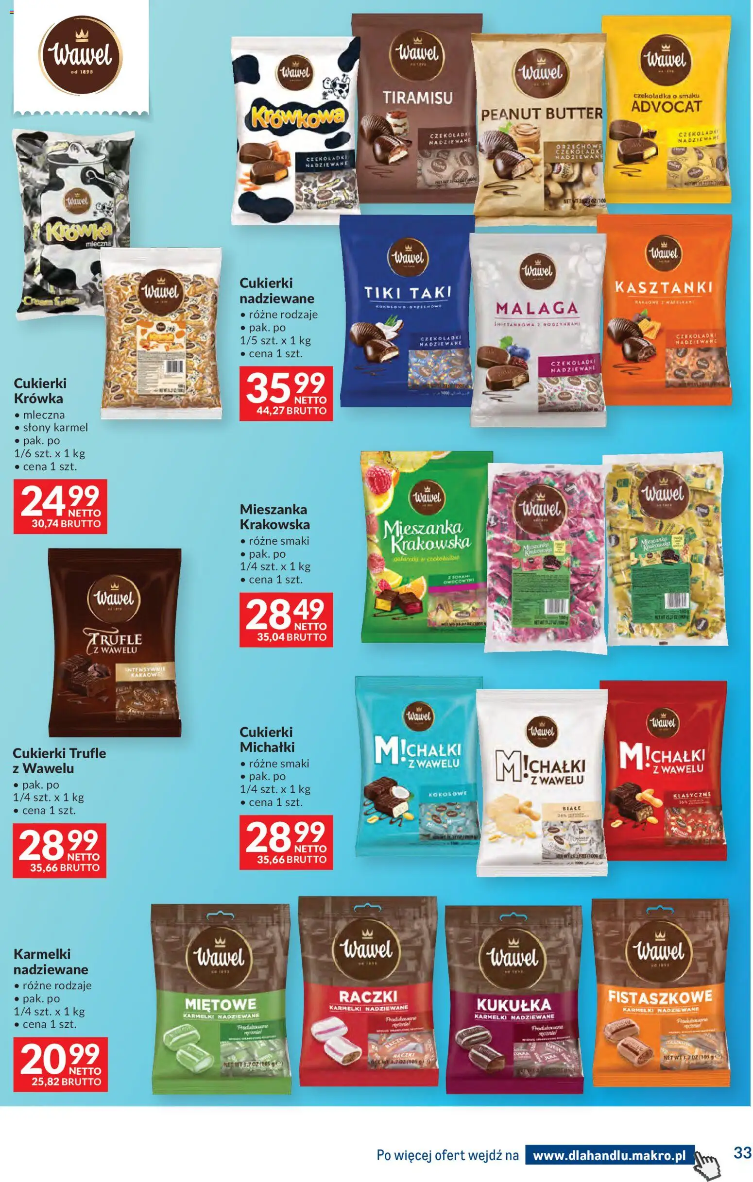 Makro Gazetka - Dystrybucja do sklepów od 25.11.2025 | Strona: 33 | Produkty: Cukierki trufle, Czekoladki, Krowka, Tiramisu