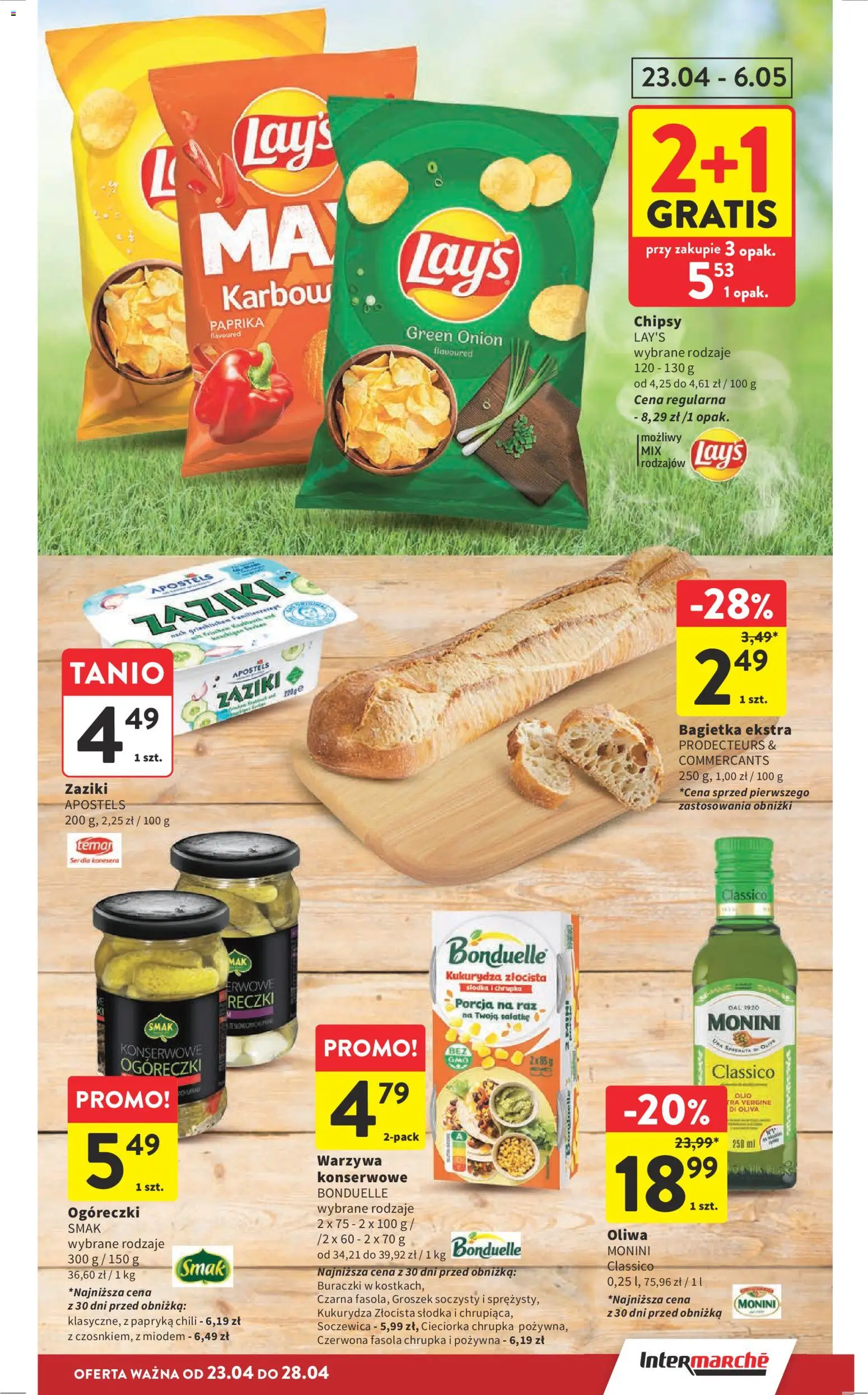 Intermarche gazetka od 23.04.2026 | Strona: 9 | Produkty: Chipsy, Cieciorka, Papryka, Warzywa