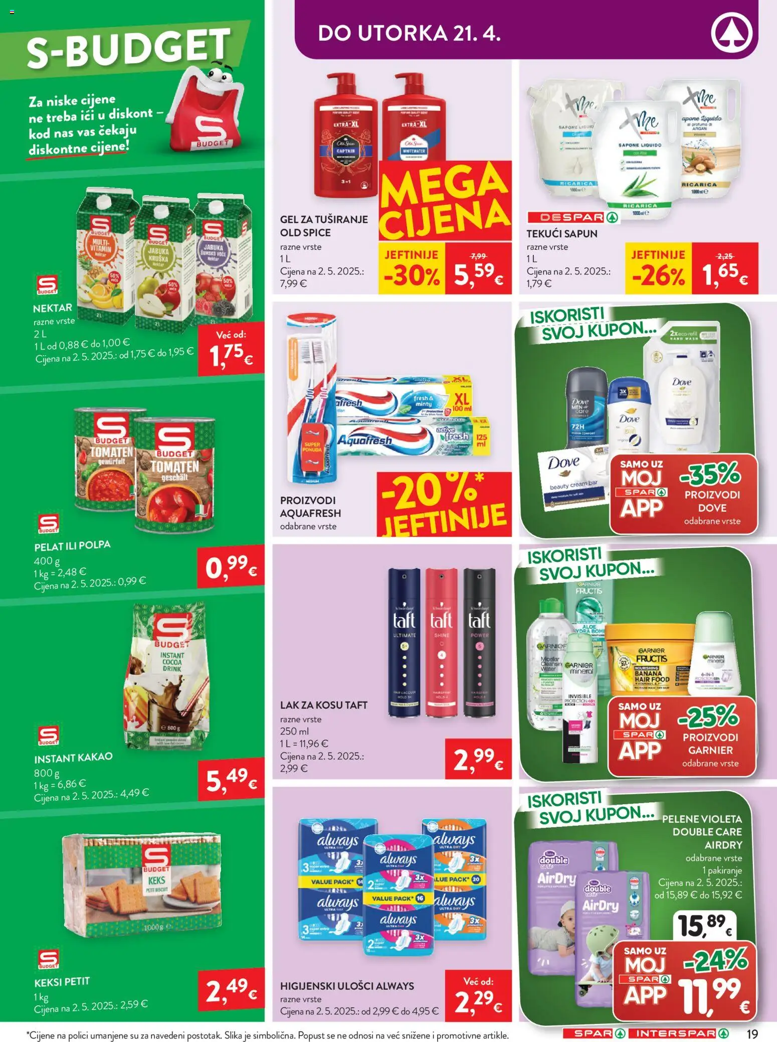 Spar katalog | vrijedi od 15.04.2026 | Stranica: 23 | Proizvodi: Keks, Dove, Kakao, Old Spice