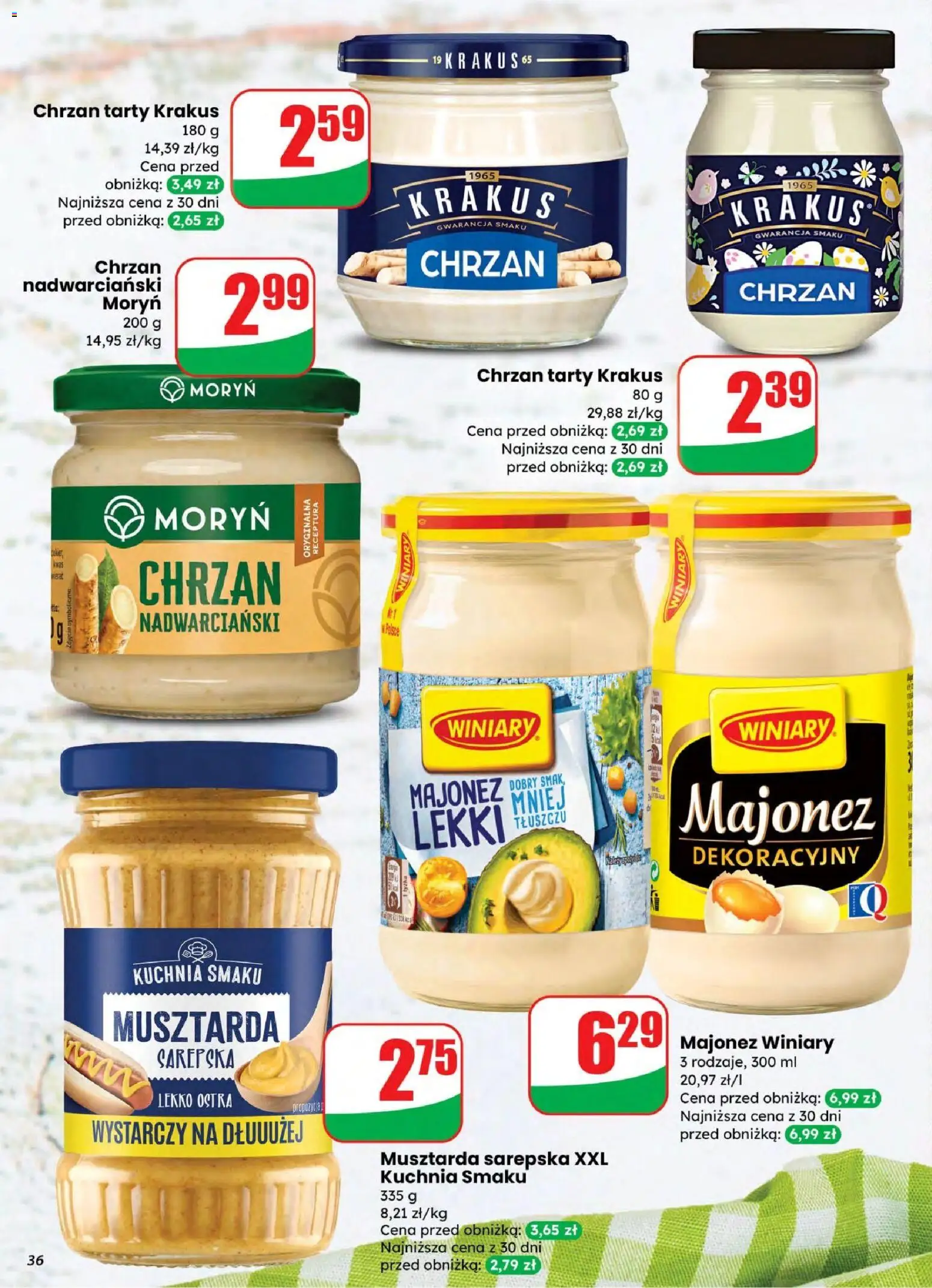 Dino gazetka od 04.03.2026 | Strona: 36 | Produkty: Majonez winiary, Musztarda, Chrzan, Majonez