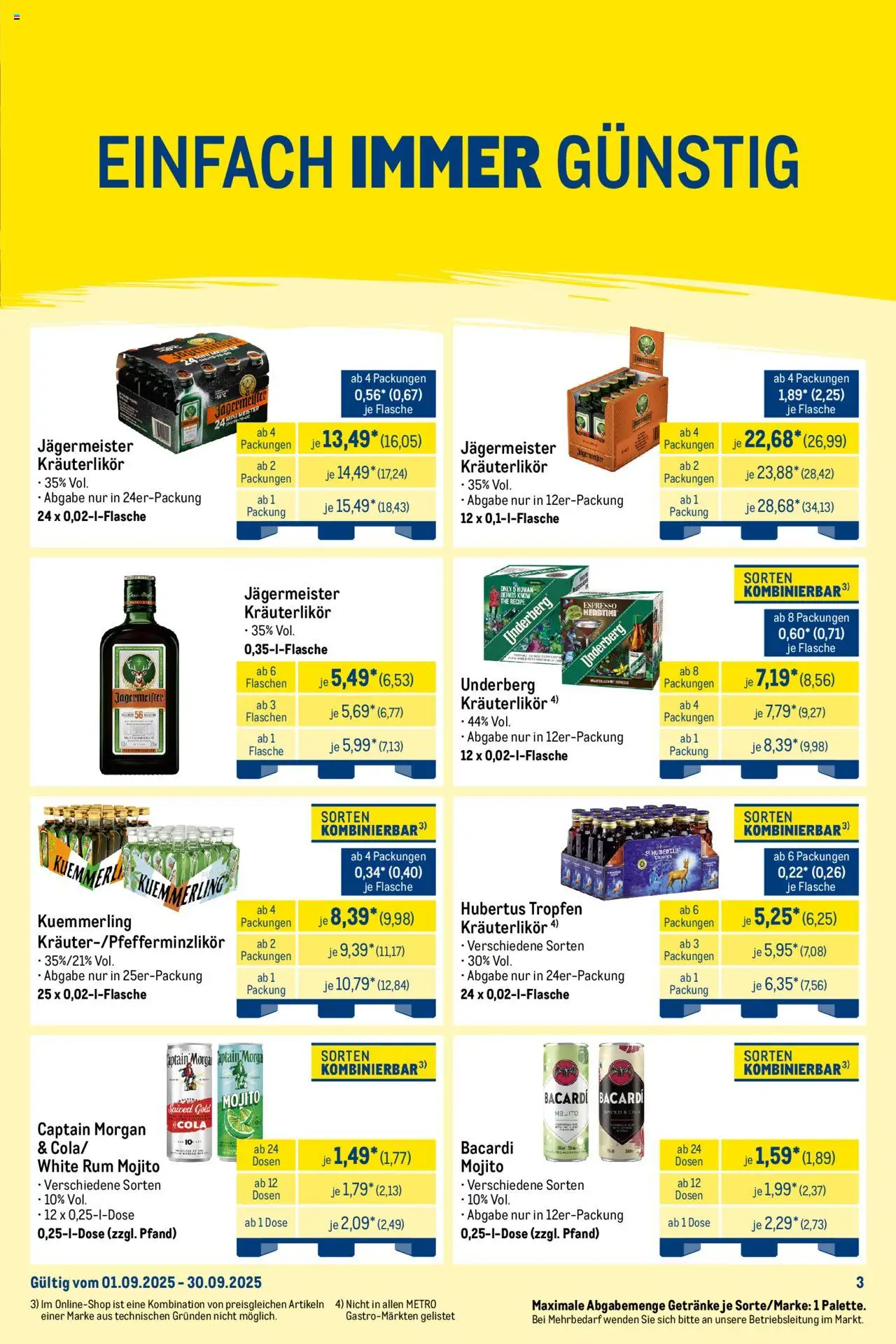 Metro Wochen-Angebote Händler – gültig ab 22.09.2025 | Seite: 8 | Produkte: Rum, Jägermeister, Hubertus tropfen, Underberg