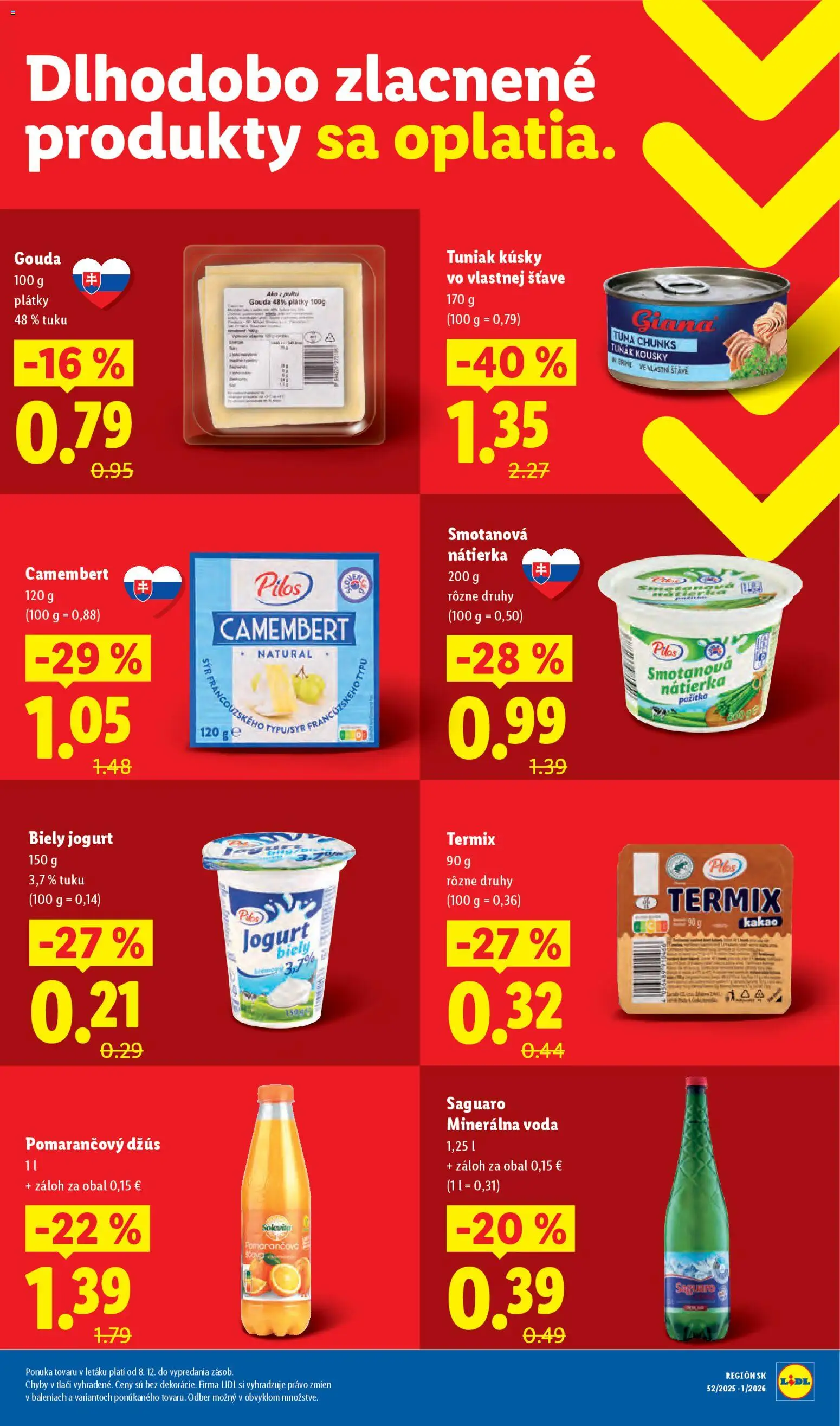 Nové Lidl akcie – leták je platný od 27.12.2025 | Strana: 45 | Produkty: Syr, Pažítka, Biely jogurt, Minerálna voda