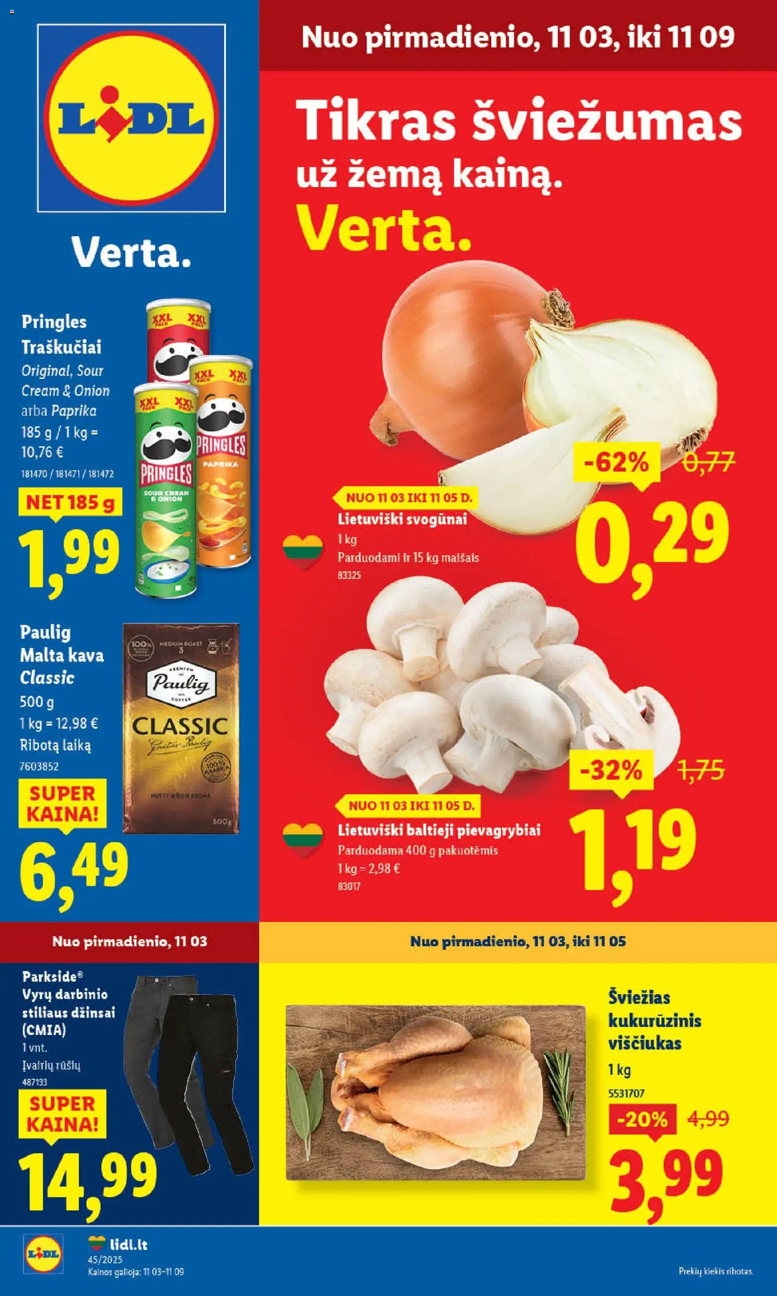 LIDL akcijos nuo 06.11.2025 | Puslapis: 13 | Prekių: Džinsai, Paprika, Svogūnai, Kava