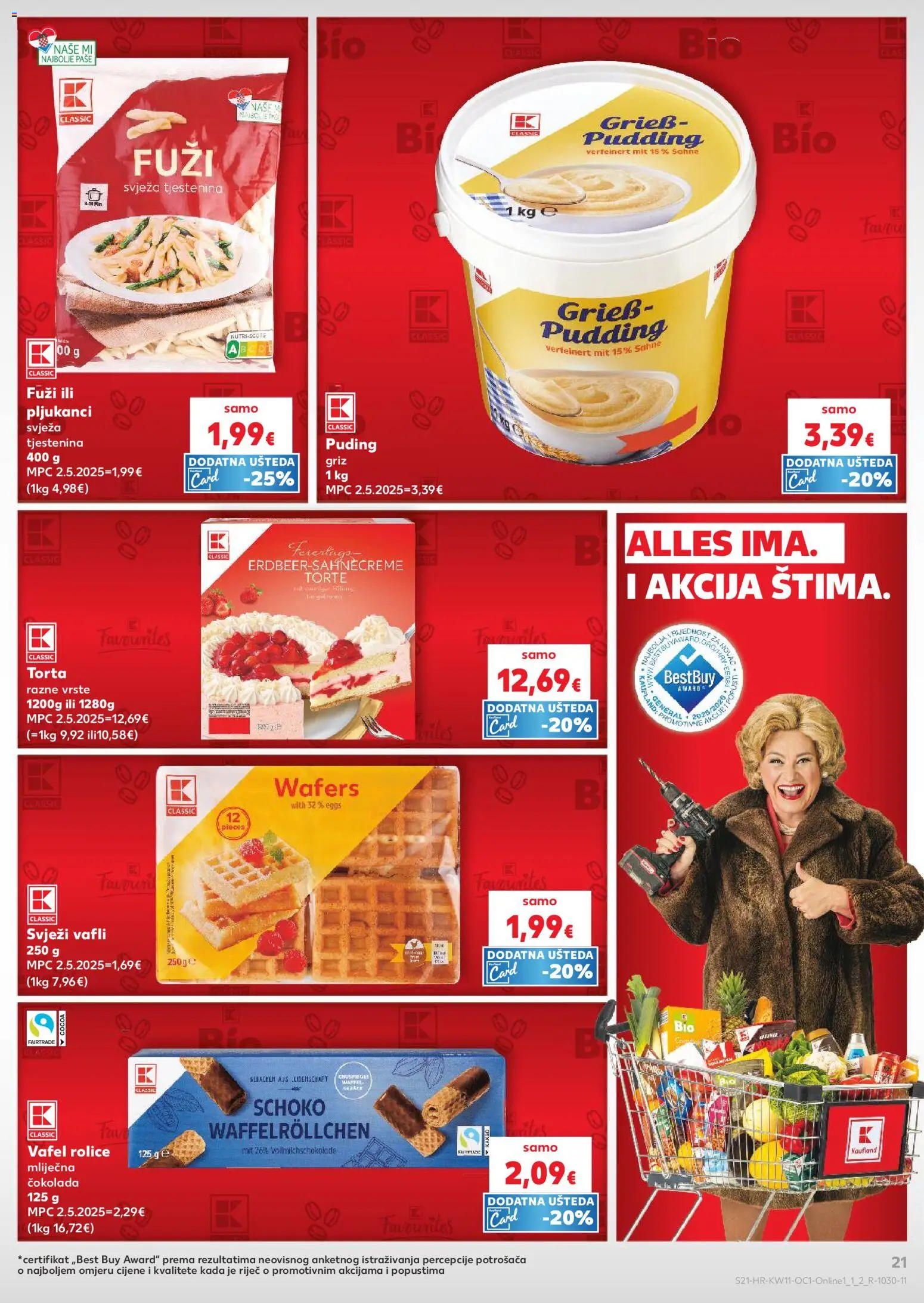 Kaufland katalog | vrijedi od 11.03.2026 | Stranica: 21 | Proizvodi: Čokolada, Puding, Vafli, Torta