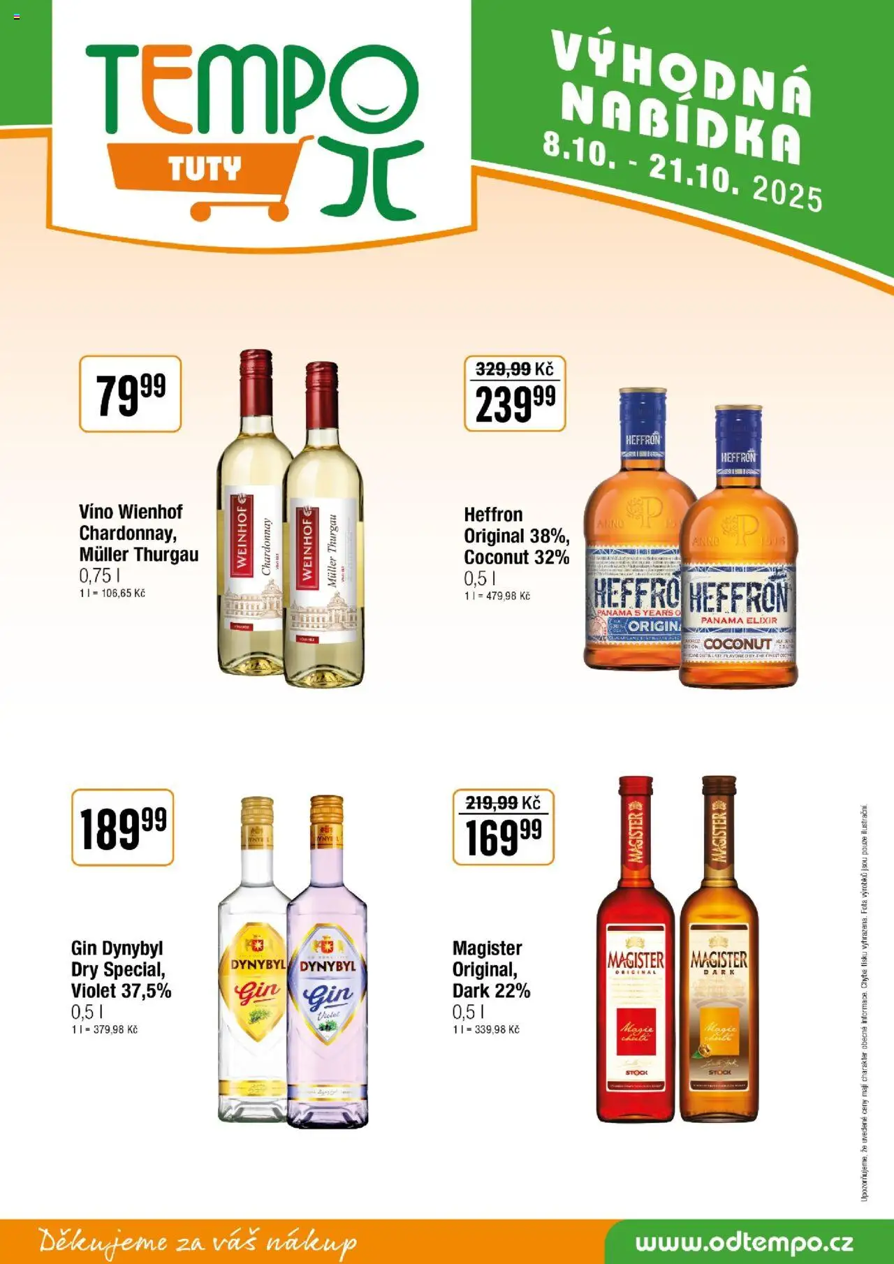 Tempo leták - Tuty od 08.10.2025 | Strana: 13 | Produkty: Finest, Heffron, Gin, Magister