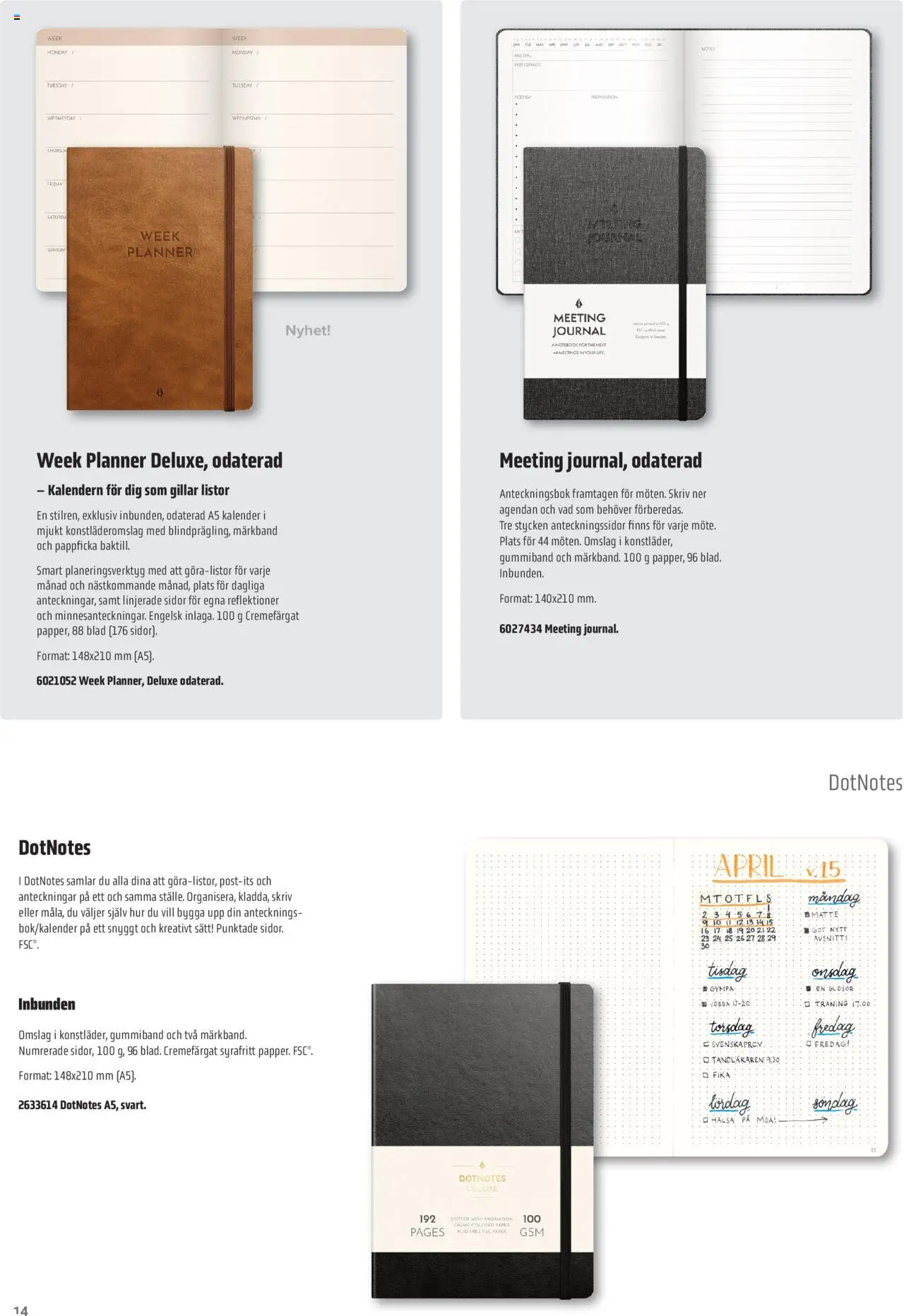 Office Depot reklamblad aktuell från 08.09.2025 | Sida: 14 | Produkter: Anteckningsbok, Kalender