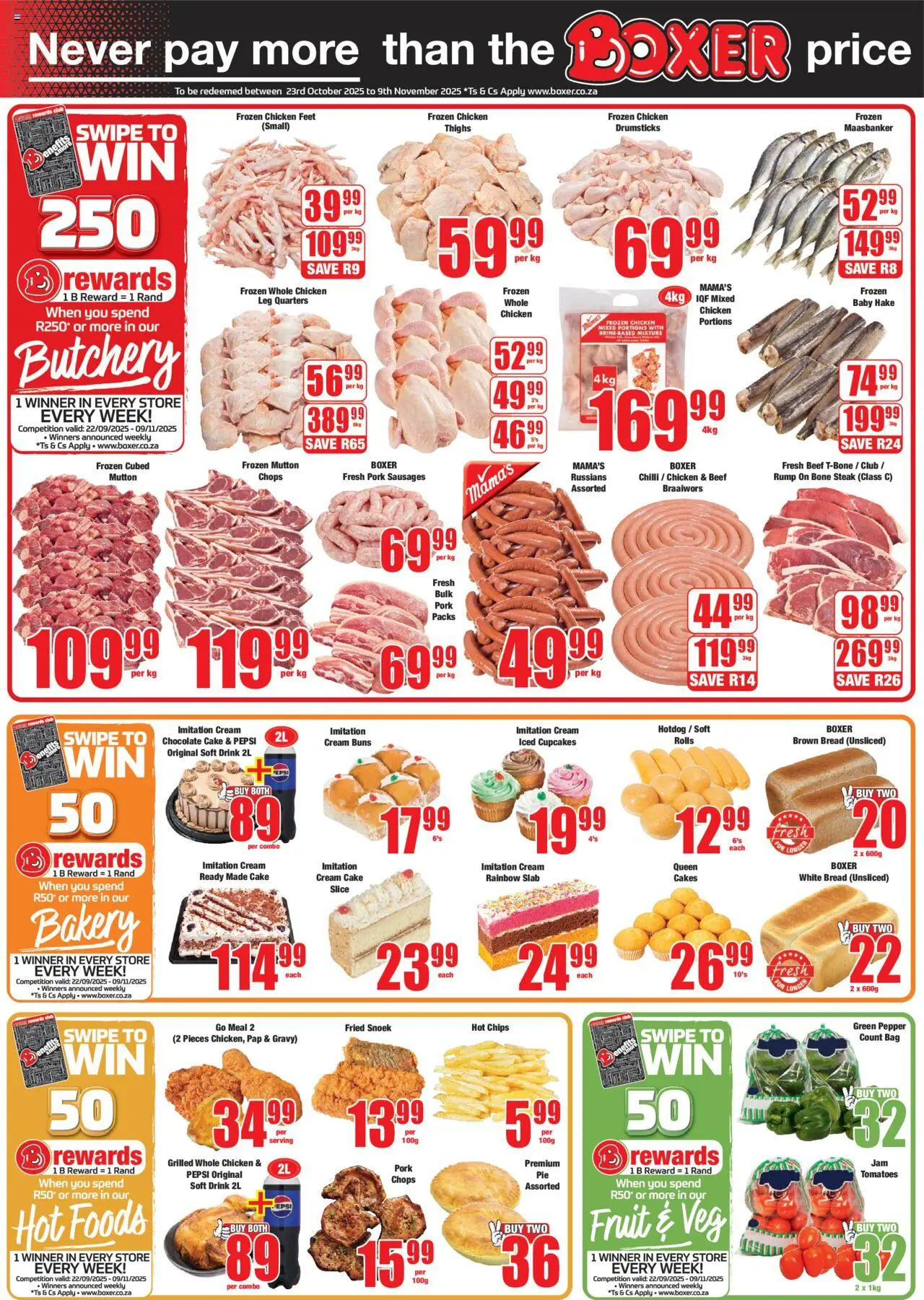 New Boxer catalogue – valid from 09.10.2025 | Page: 2 | Products: Chocolate, Chicken, Tomatoes, Cream