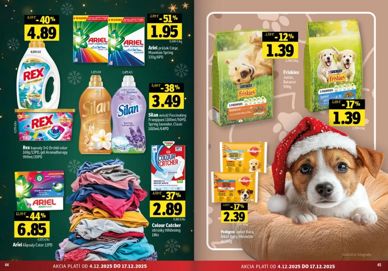 Nové Fresh akcie – leták je platný od 04.12.2025 | Strana: 23 | Produkty: Friskies, Silan, Aviváž, Ariel