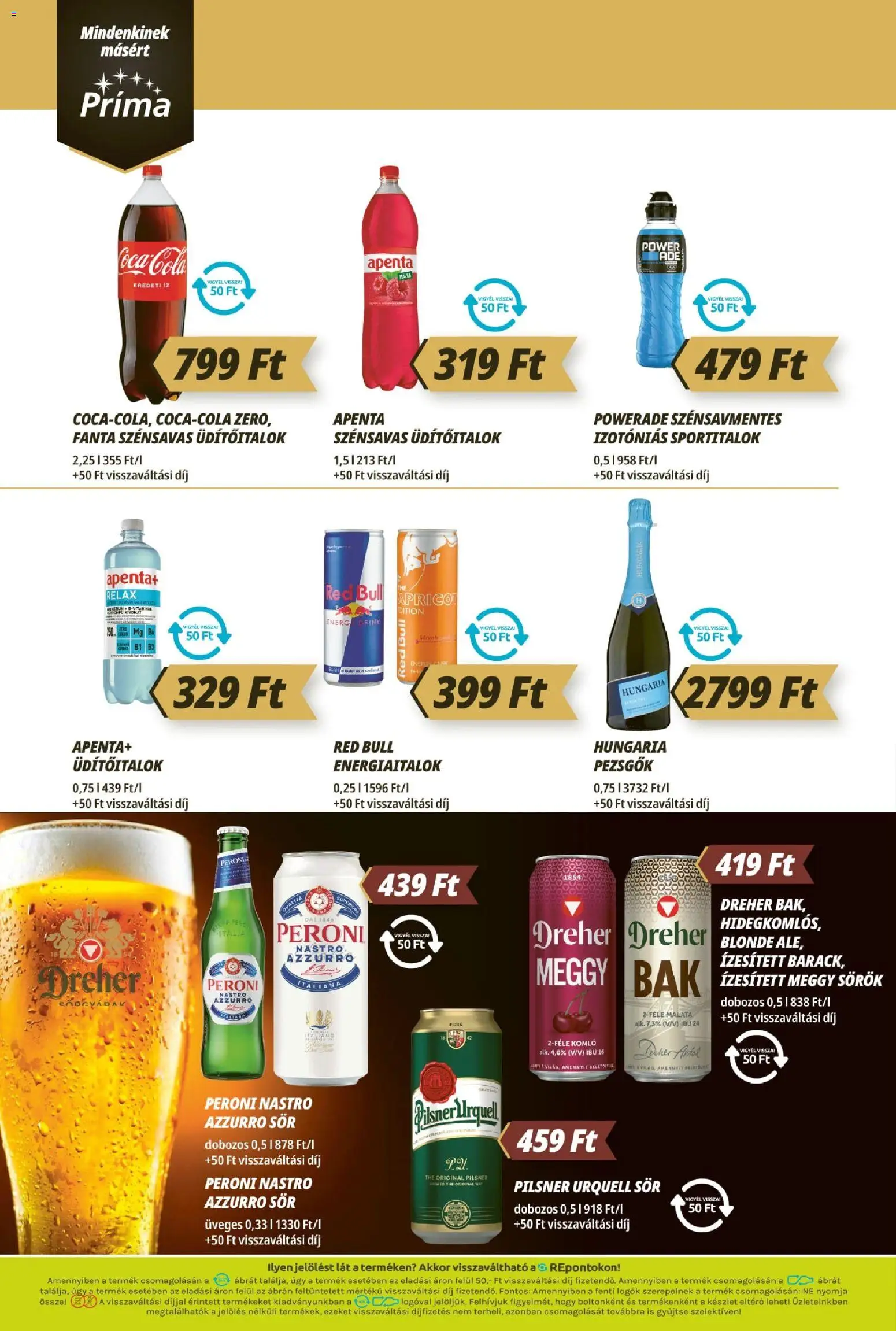CBA Príma akciós ujság - amely érvényes a következő dátumtól: 23.04.2026 | Oldal: 10 | Termékek: Fanta, Pilsner urquell, Red bull, Sör