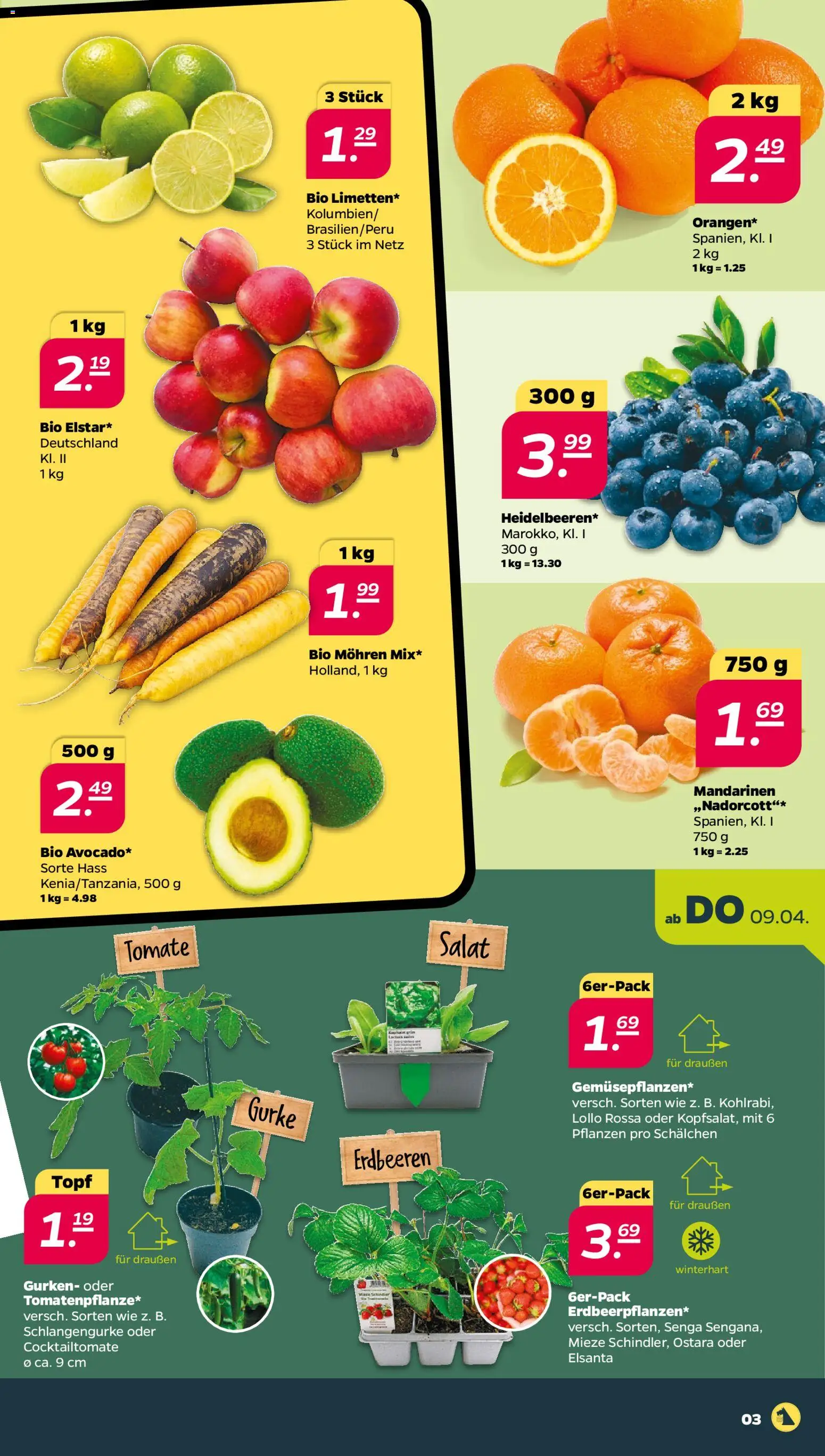 Netto Prospekt 	 – gültig ab 07.04.2026 | Seite: 3 | Produkte: Mandarinen, Mohren, Erdbeeren, Gurken