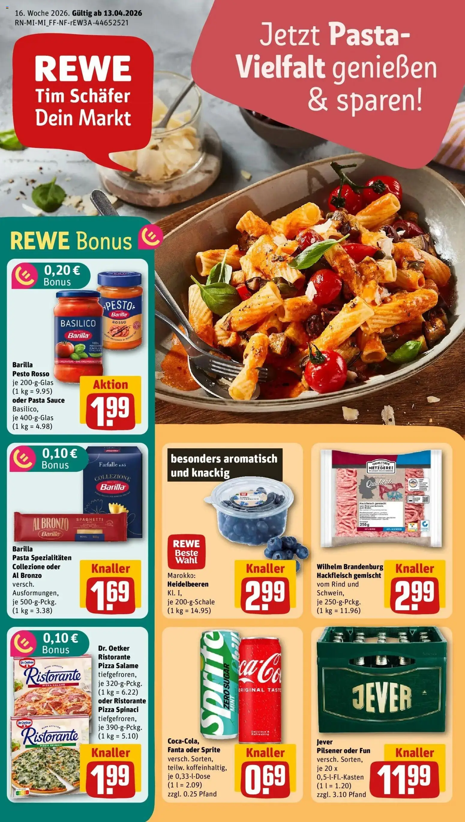 Rewe Prospekt Grünberg	 – gültig ab 12.04.2026 | Seite: 1 | Produkte: Ristorante, Barilla, Pasta, Pizza