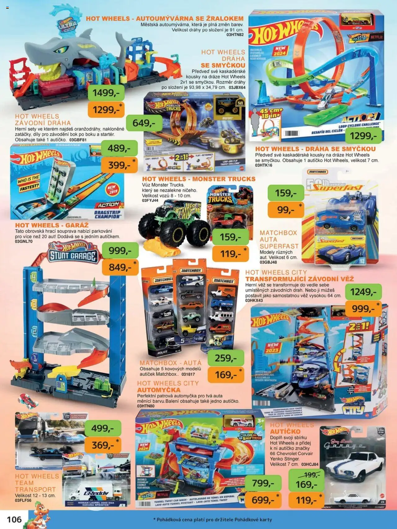 Dráčik leták od 03.10.2025 | Strana: 106 | Produkty: Monster, Hot Wheels, Modely, Karty