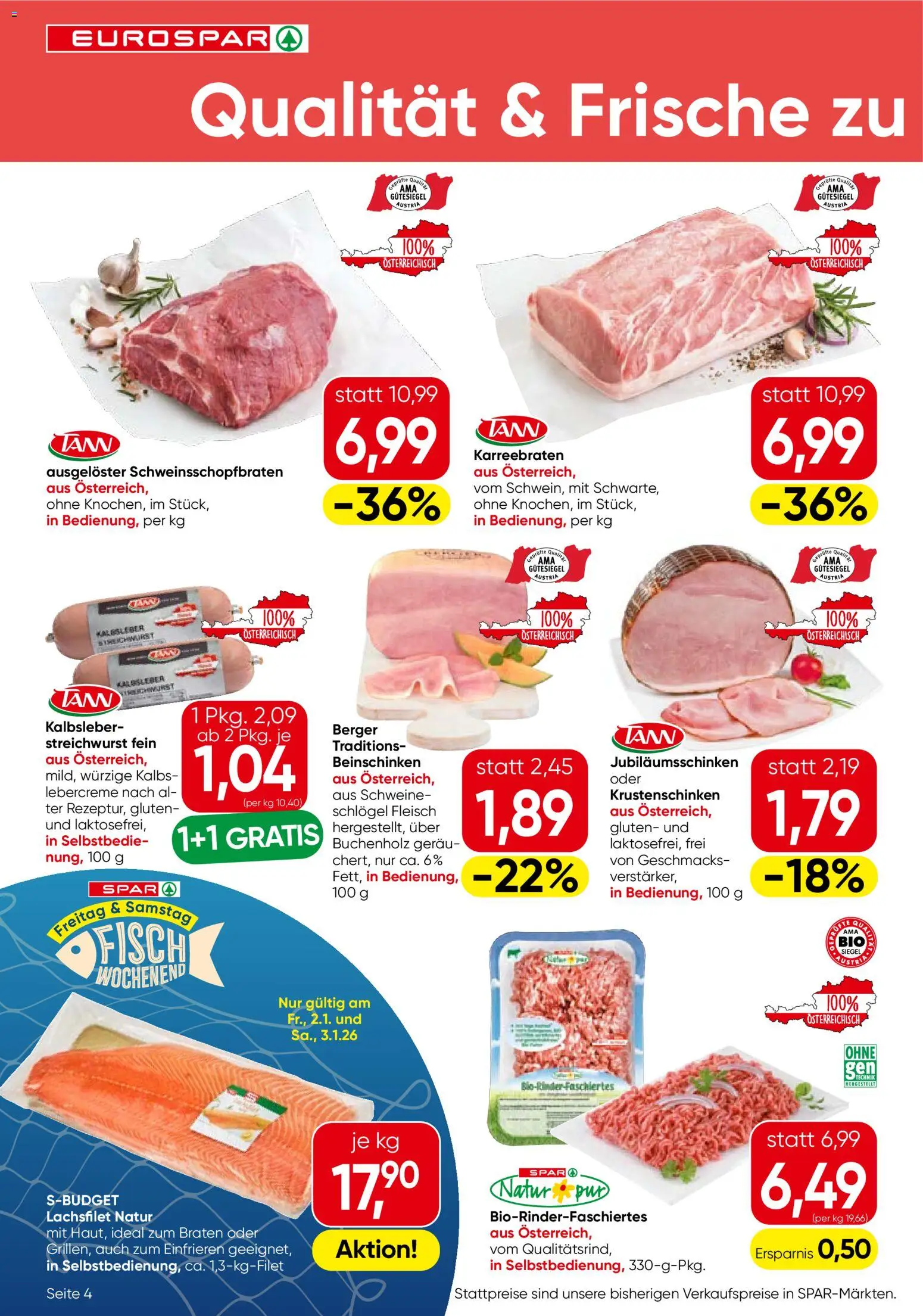 Eurospar Flugblatt - Steiermark gültig ab 02.01.2026 | Seite: 4 | Produkte: Fisch