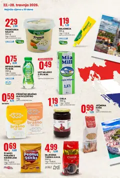 Eurospin Katalog - Pregled kataloga iz trgovine Eurospin, vrijedi od 22.04.2026 | Stranica: 4 | Proizvodi: Ječmena kaša, Salata, Brašno, Trajno mlijeko