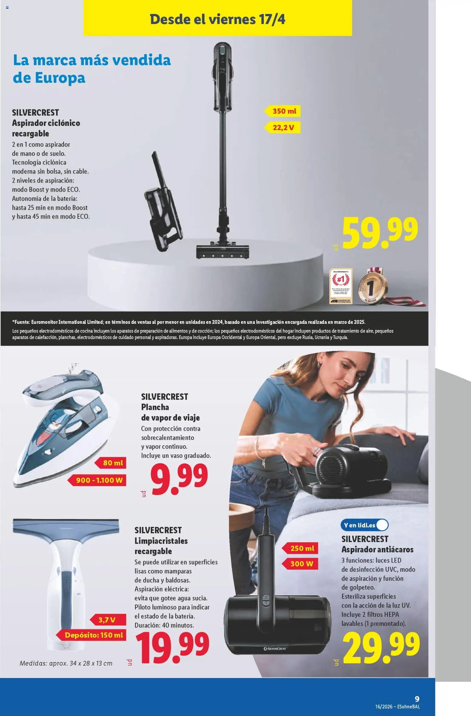 Lidl folleto de bazar │ válido desde el 13.04.2026 | Página: 17 | Productos: Cocina, Plancha, Aspirador, Κούβα