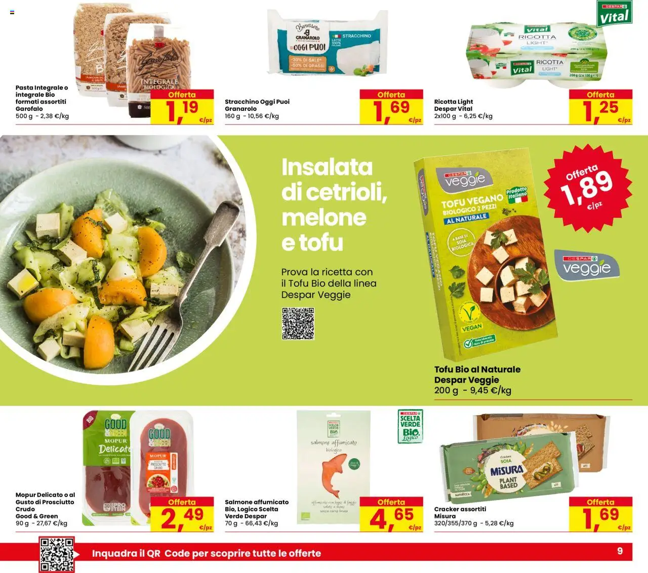 Volantino Despar del 21.08.2025 | Pagina: 9 | Prodotti: Salmone affumicato, Salmone, Pasta, Stracchino