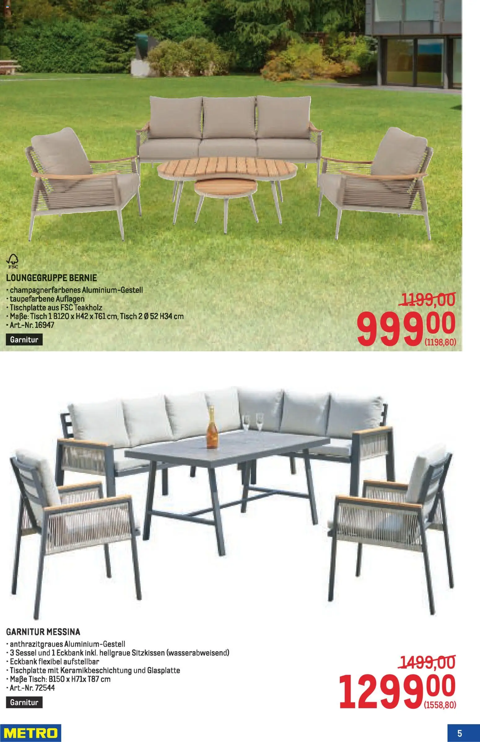 Metro angebote Garten Spezial MP08 gültig ab 02.04.2026 | Seite: 5 | Produkte: Sessel, Tisch