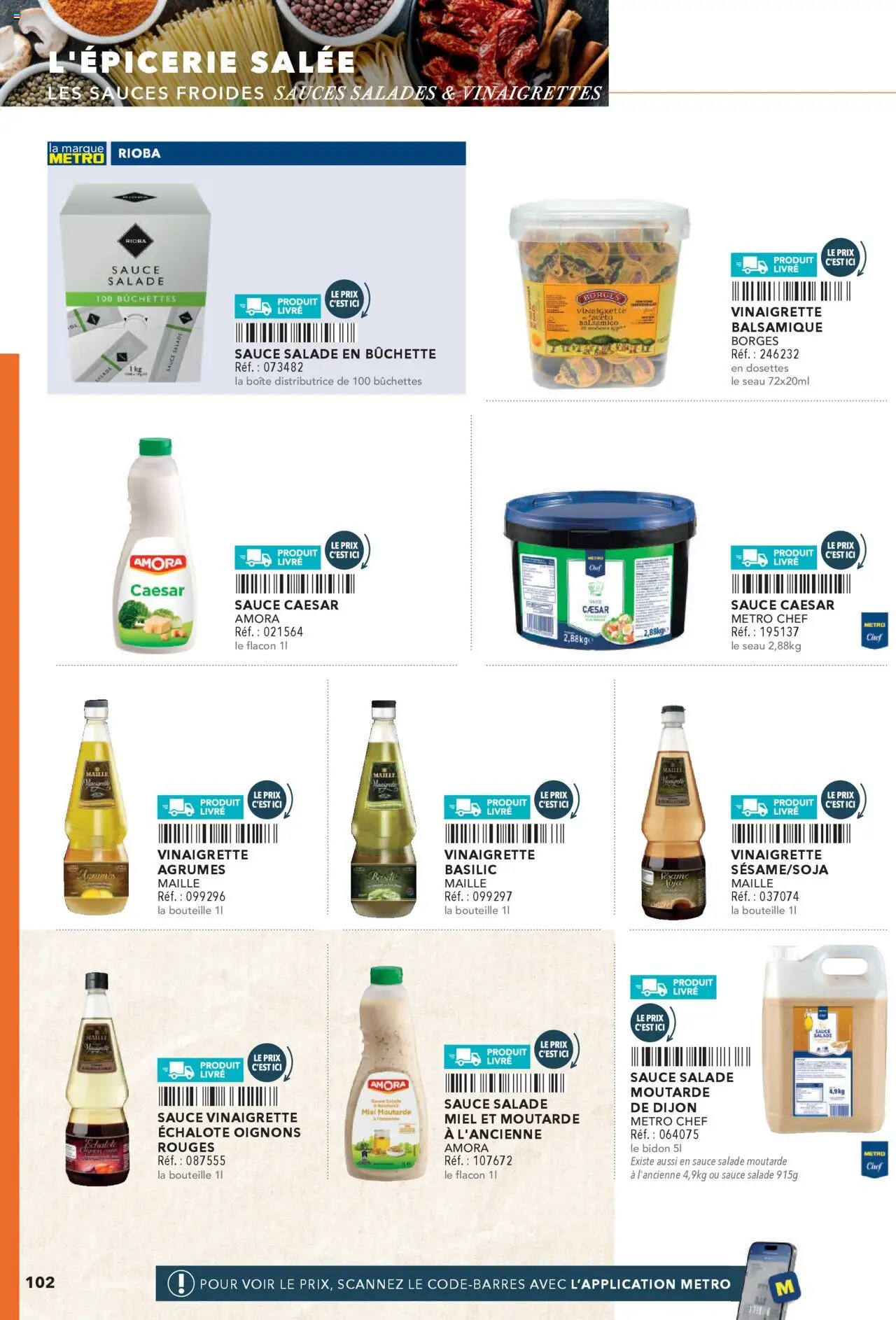  | Page: 102 | Produits: Sauce salade, Moutarde, Oignons, Livre