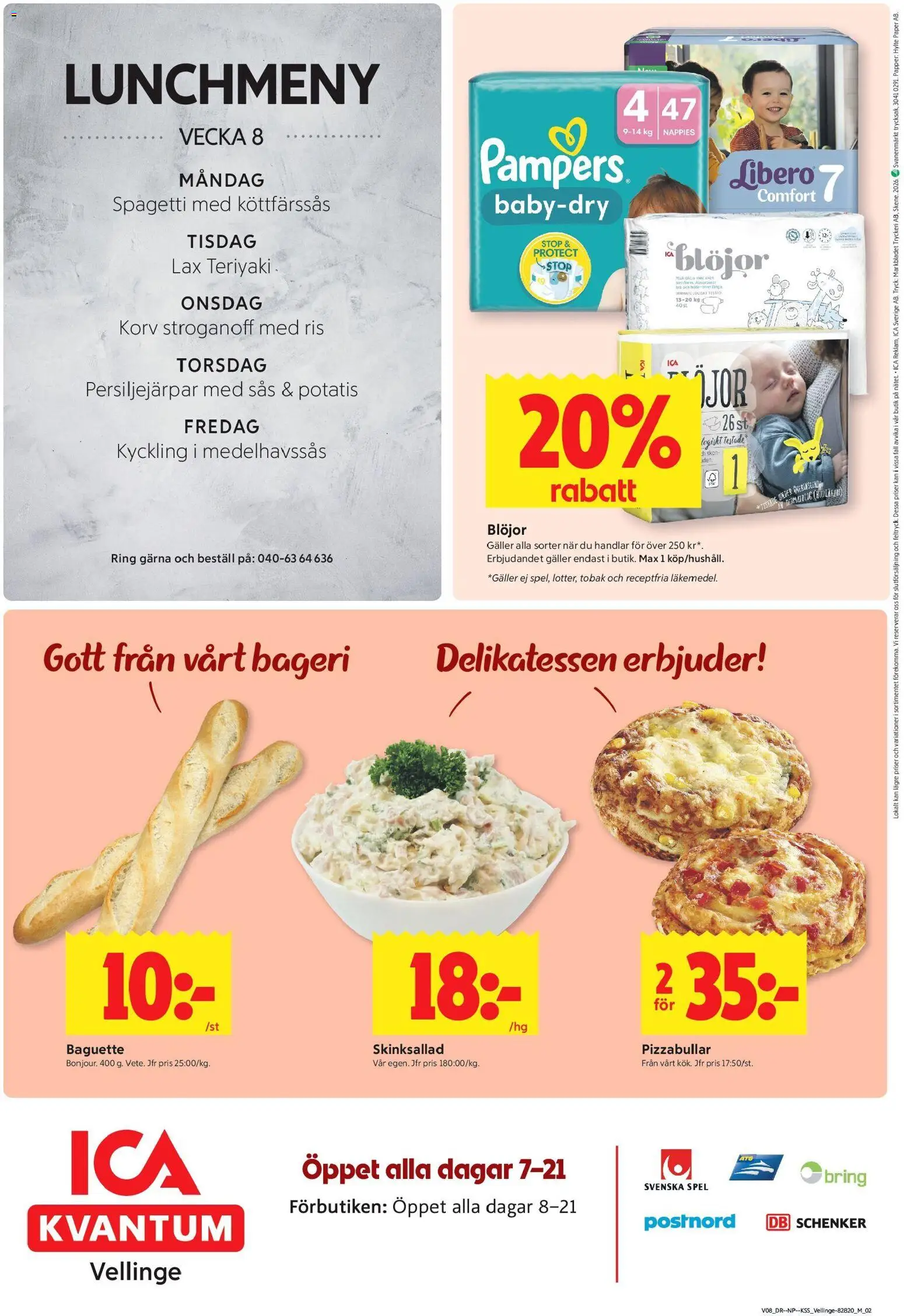 ICA Kvantum reklamblad aktuell från 16.02.2026 | Sida: 12 | Produkter: Bageri, Baguette, Ris, Spel