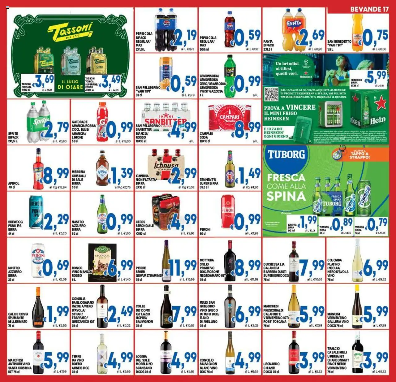 Volantino DEM del 13.06.2025 | Pagina: 17 | Prodotti: Tennent's, Birra messina, Arancia, Pepsi