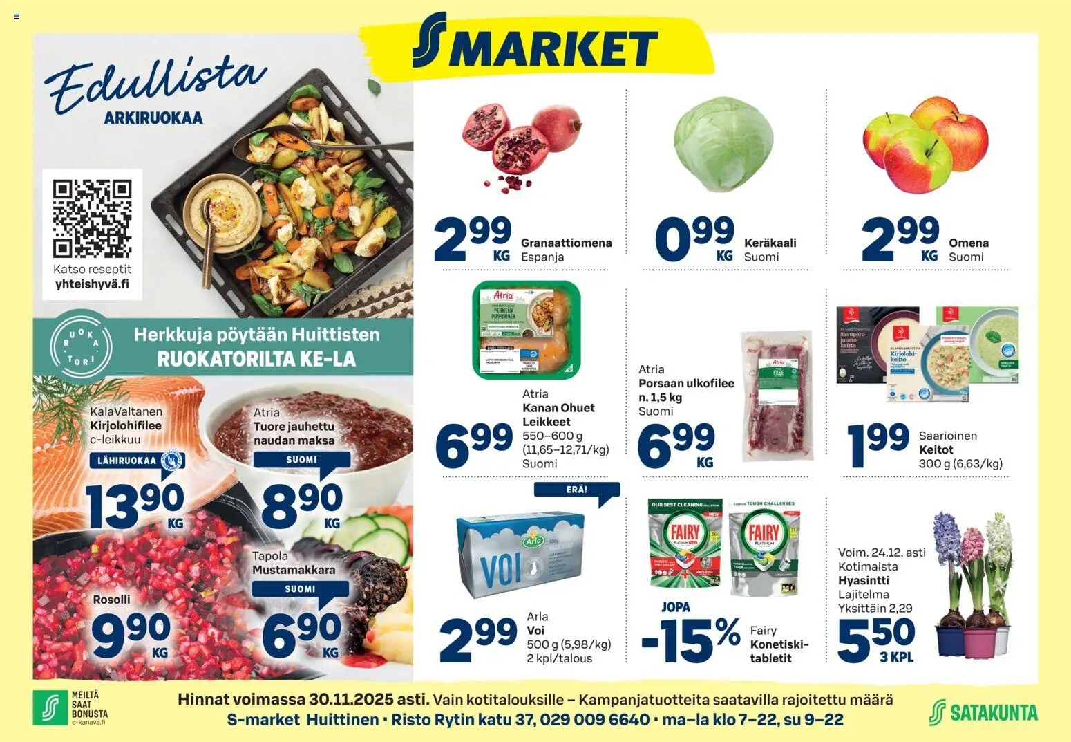 S-market Huittinen – voimassa 26.11.2025 alkaen | Sivu: 1
