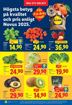 Lidl erbjudanden - Förhandsvisning av reklamblad från butik Lidl aktuell från 02.03.2026 | Sida: 2 | Produkter: Tomater, Jordgubbar, Broccoli, Basilika