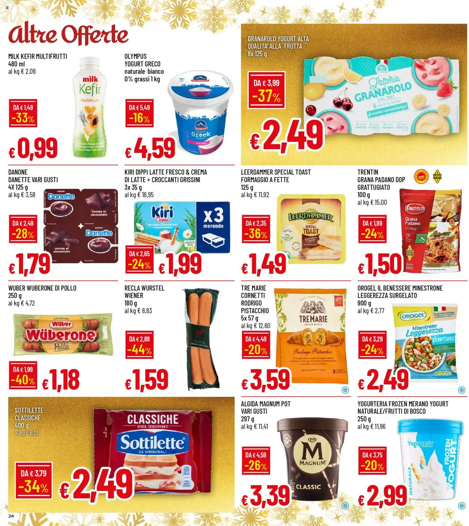 Volantino Galassia del 15.12.2025 | Pagina: 24 | Prodotti: Yogurt, Formaggio, Wurstel, Grissini