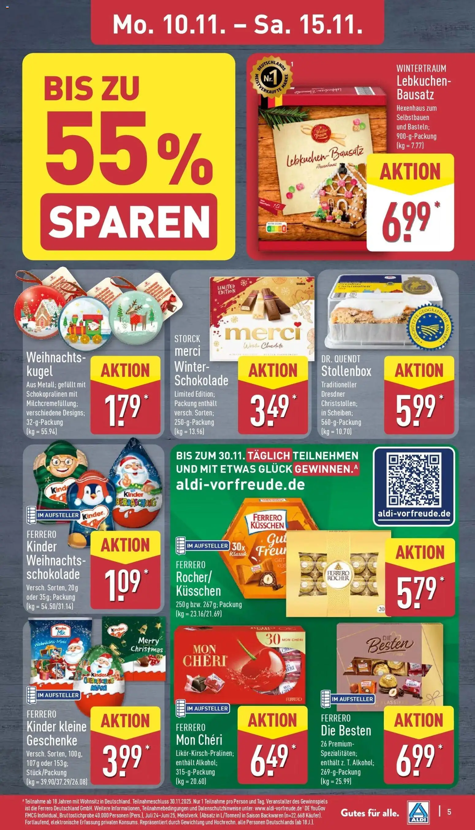 Aldi - ALDI Nord: Wochenangebote – gültig ab 09.11.2025 | Seite: 9 | Produkte: Merci, Ferrero rocher, Schokolade, Mon cheri