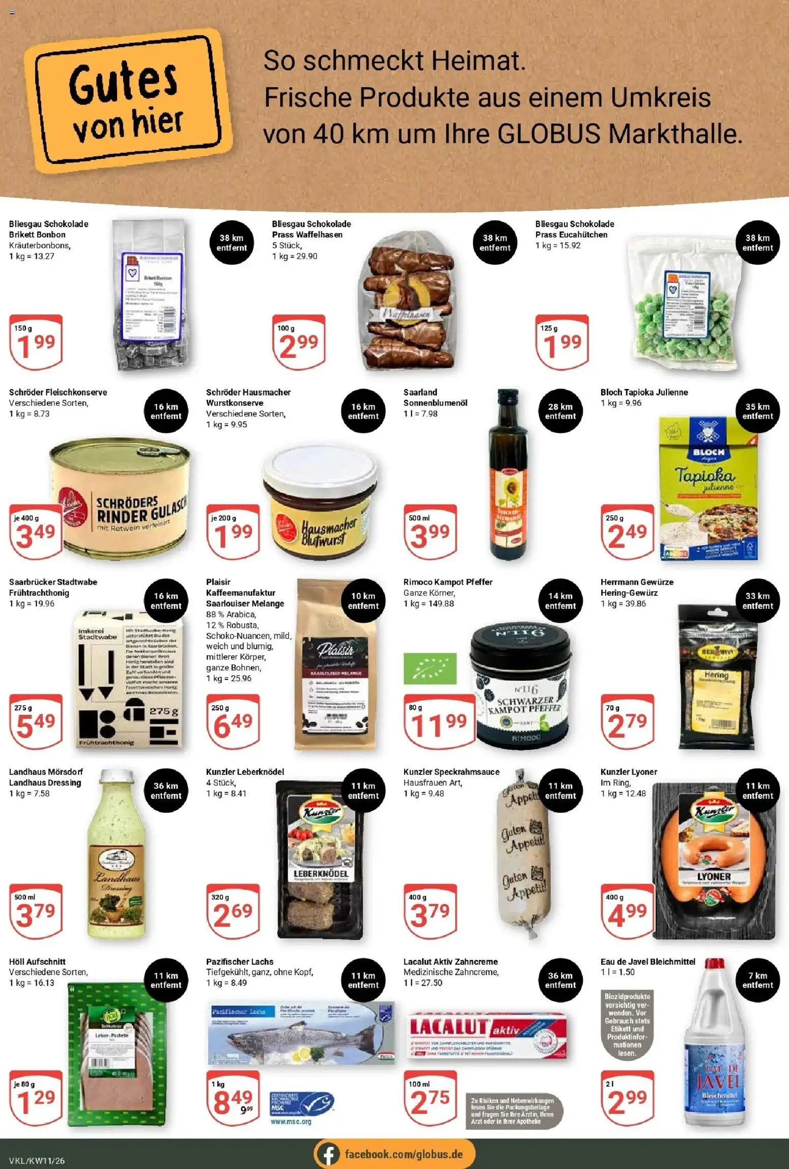 Globus prospekt Völklingen	 – gültig ab 09.03.2026 | Seite: 11 | Produkte: Schokolade, Rotwein, Sonnenblumenol, Pfeffer