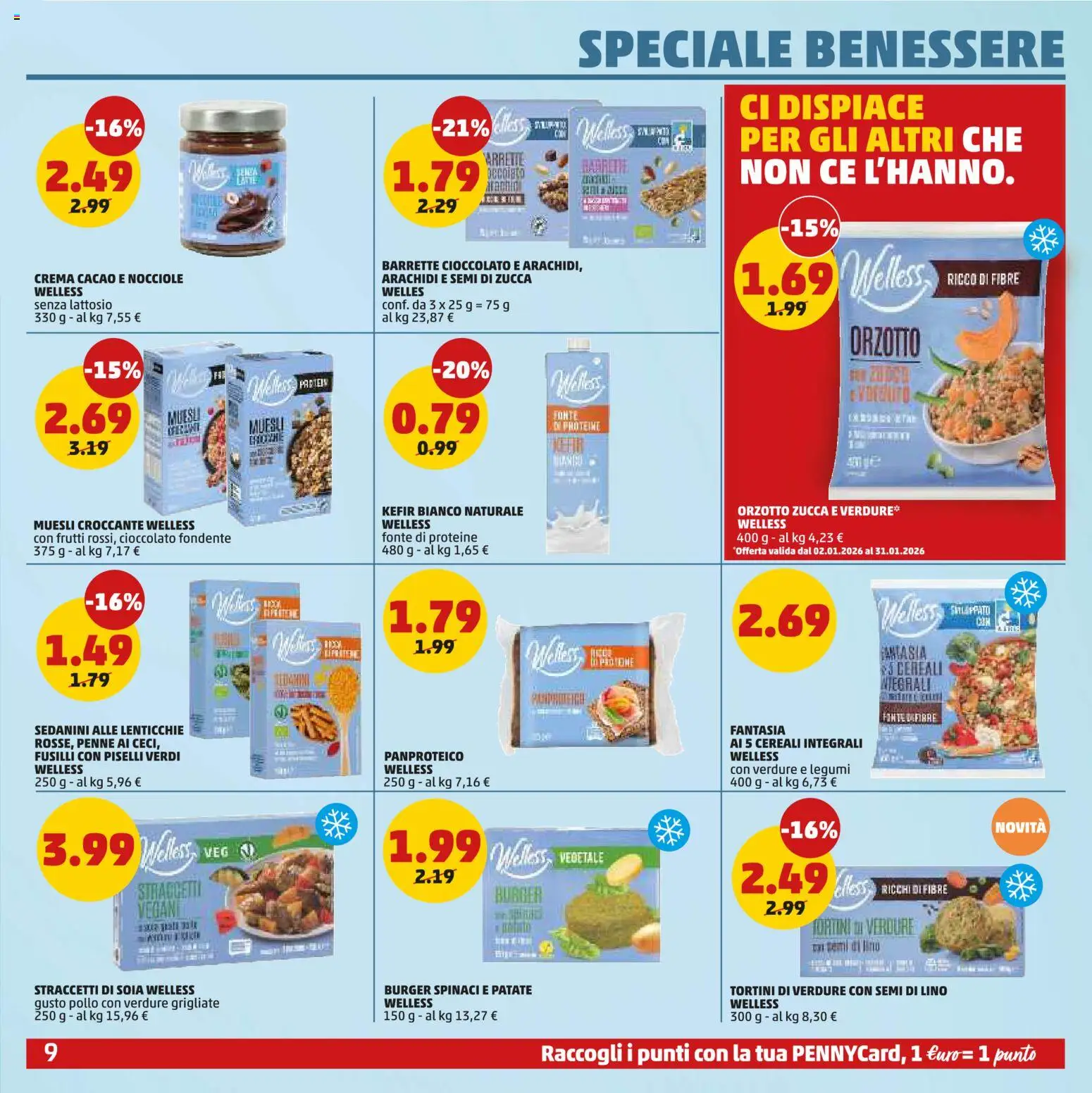 Volantino PENNY del 02.01.2026 | Pagina: 9 | Prodotti: Cereali, Spinaci, Zucca, Semi di zucca