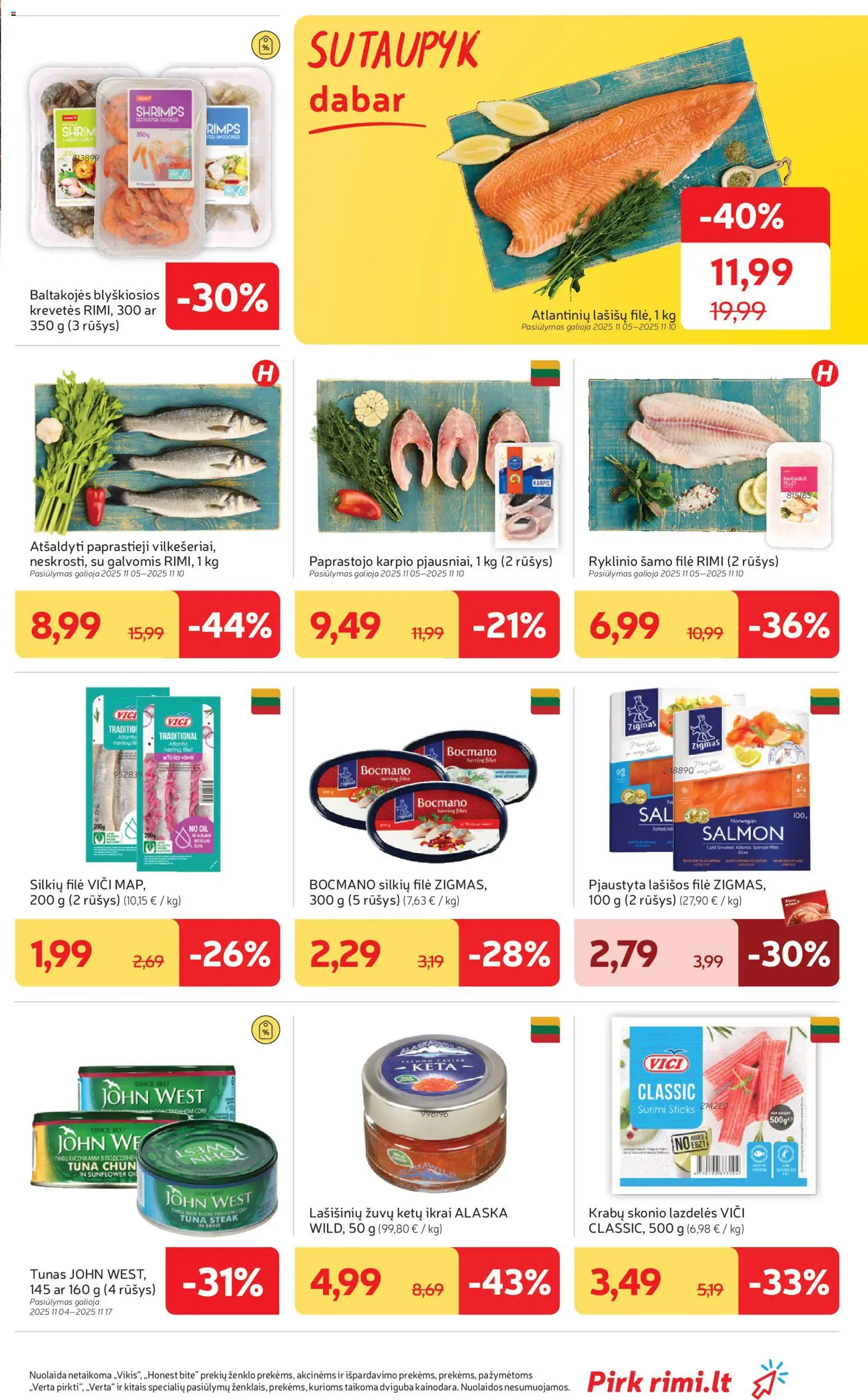 Rimi akcijos nuo 04.11.2025 | Puslapis: 9 | Prekių: Lašišos, Ikrai