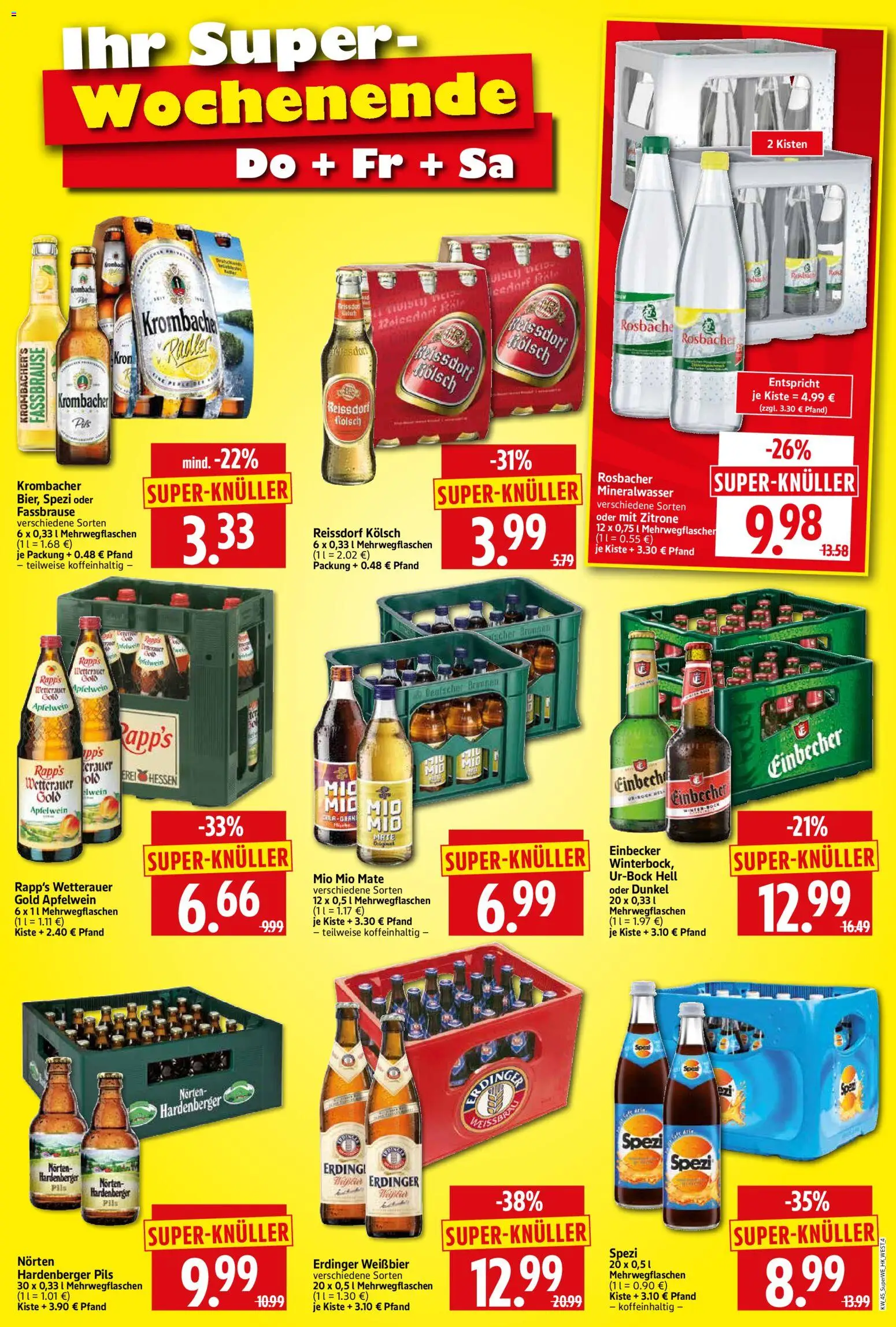 HERKULES Sonderbeilage – gültig ab 06.11.2025 | Seite: 4 | Produkte: Erdinger, Cola, Weißbier, Reis