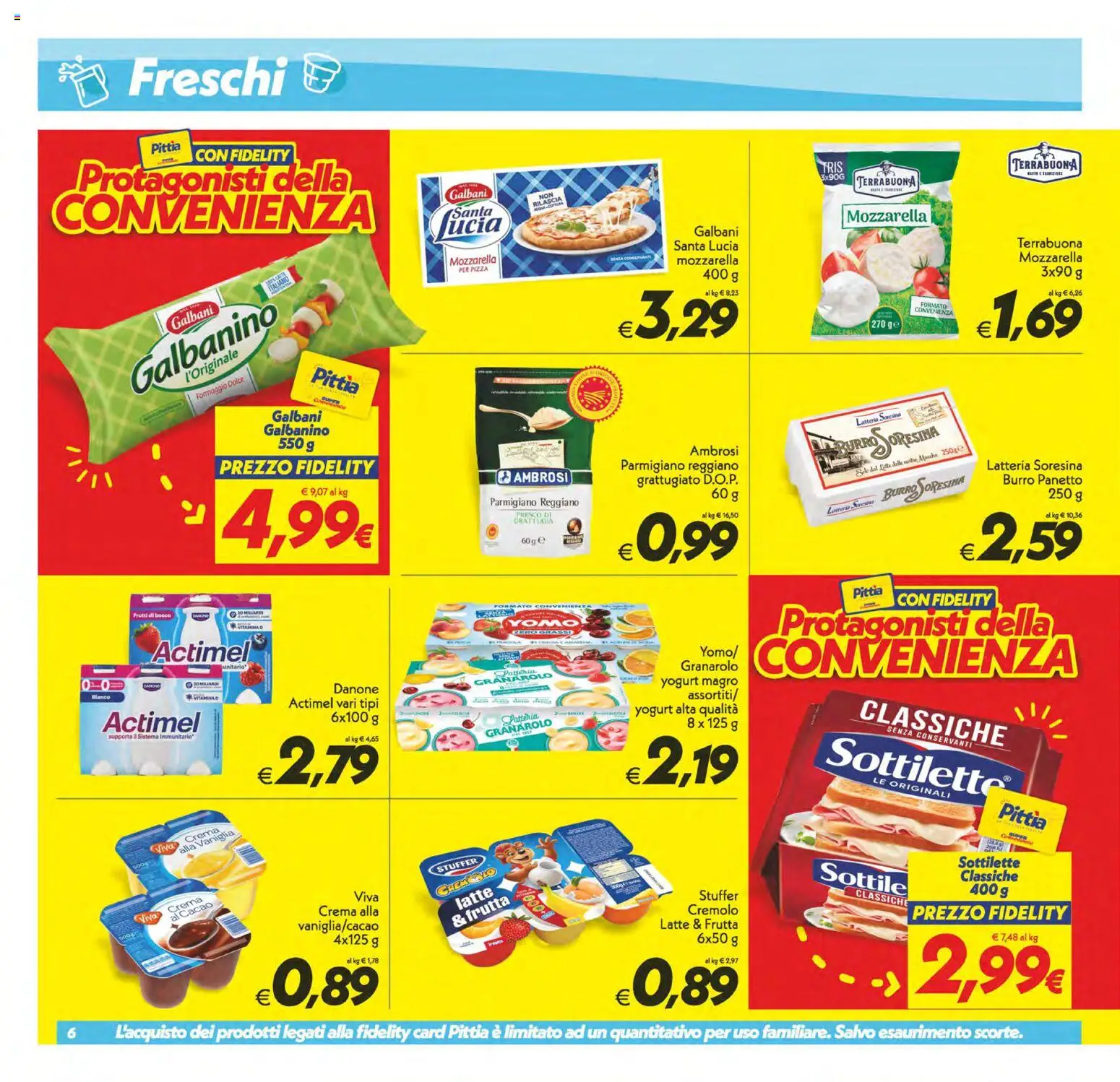 Volantino SuperConveniente del 25.11.2025 | Pagina: 6 | Prodotti: Yogurt, Latte, Burro, Parmigiano