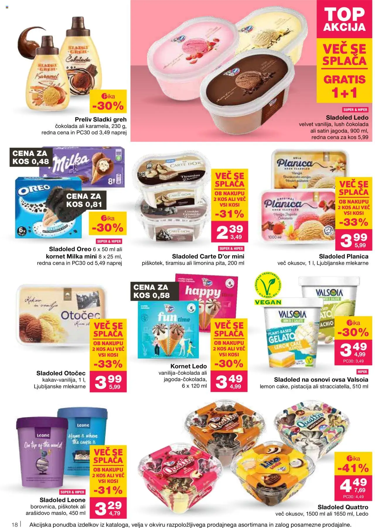 Mercator katalog │ velja od 07.08.2025 | Stran: 20 | Izdelki: Kos, Cokolada, Sladoled