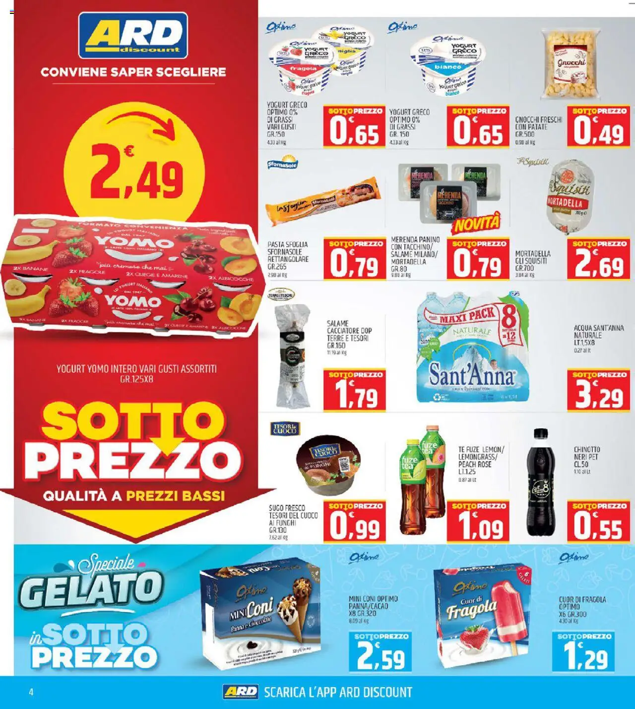 Volantino ARD Discount del 11.09.2025 | Pagina: 4 | Prodotti: Salame, Panna, Patate, Sugo