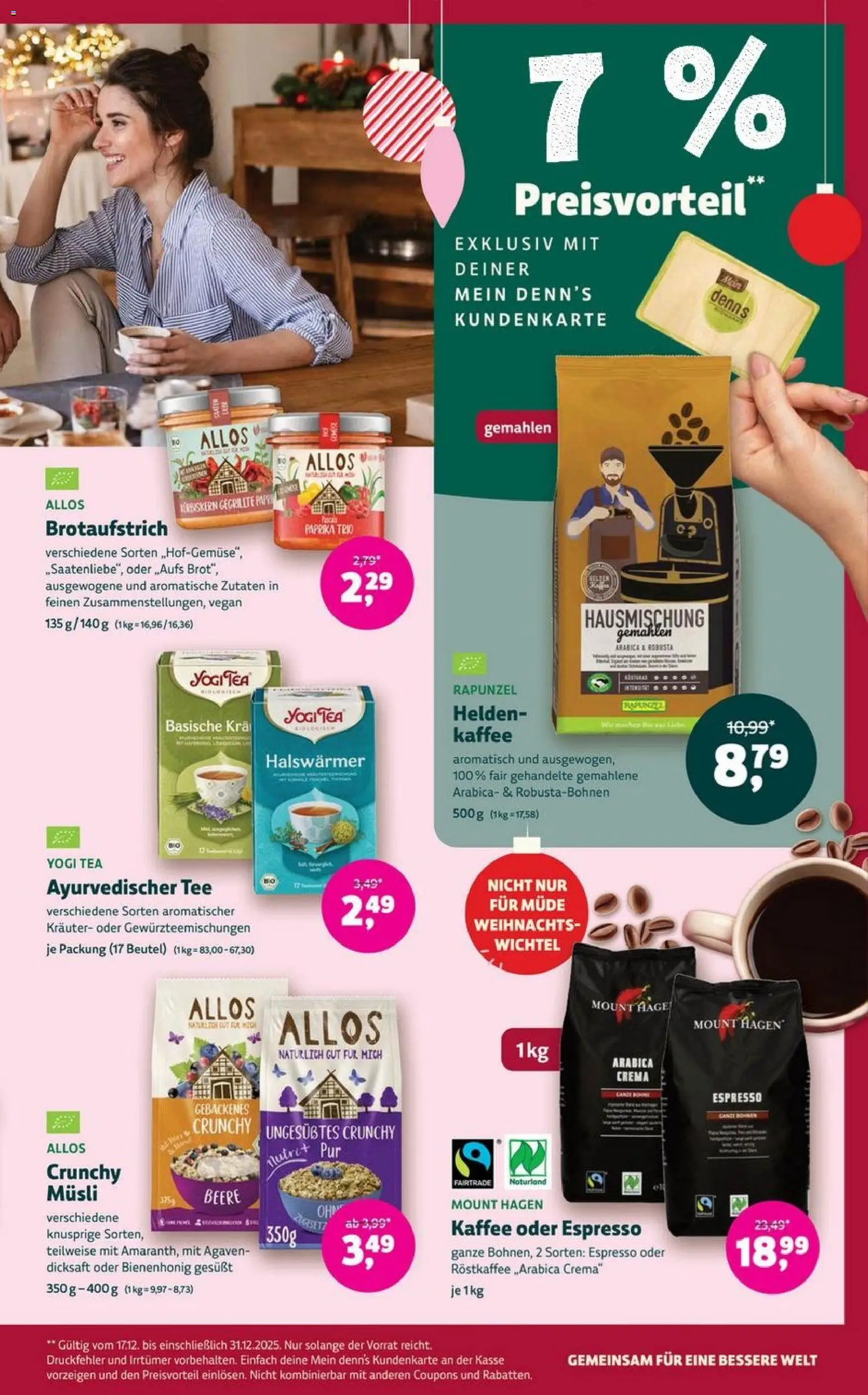 Denns BioMarkt Angebote – gültig ab 17.12.2025 | Seite: 11 | Produkte: Musli, Kaffee, Paprika, Tee