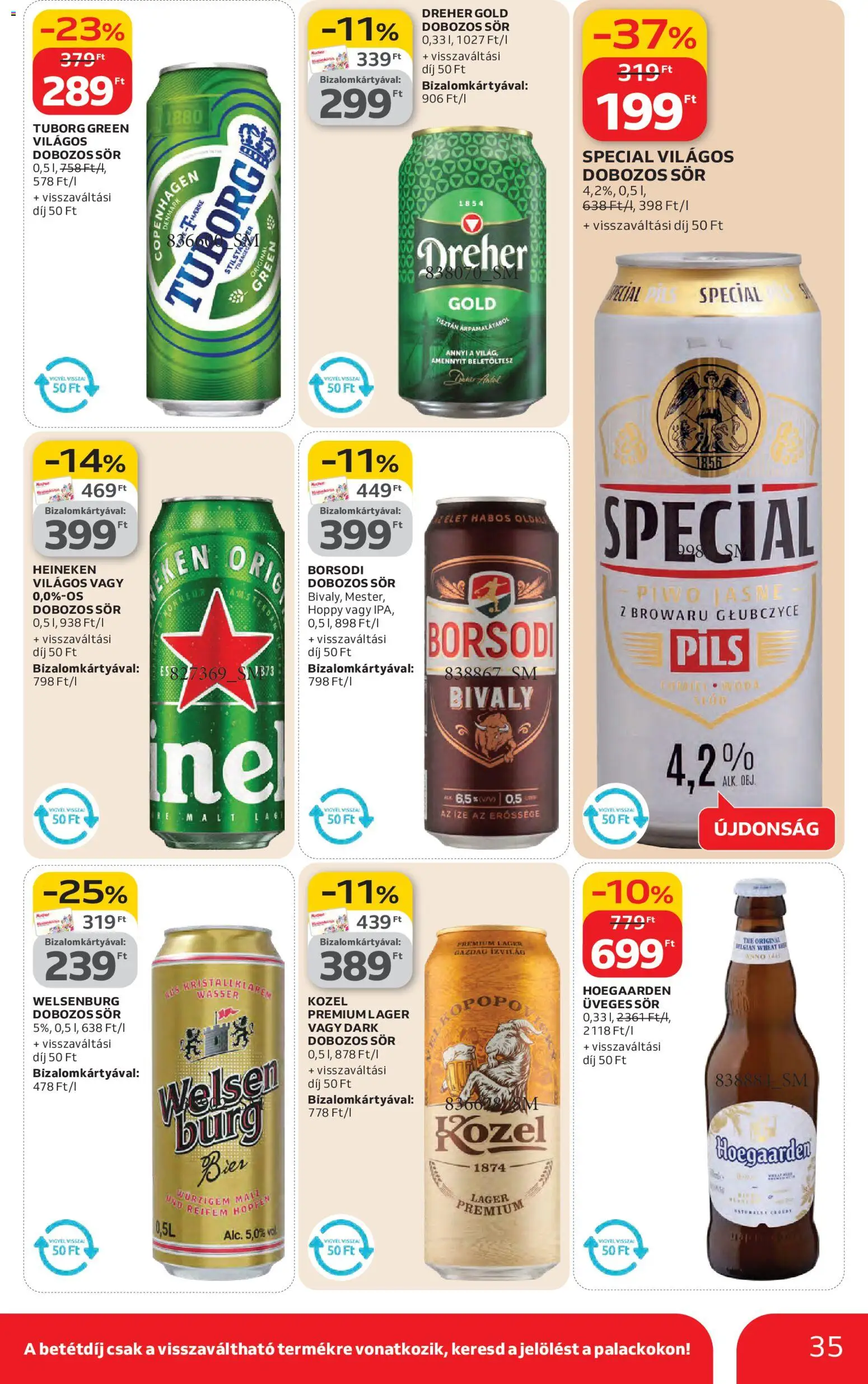 Auchan akciós ujság - amely érvényes a következő dátumtól: 12.02.2026 | Oldal: 35 | Termékek: Heineken, Dobozos sör, Sör