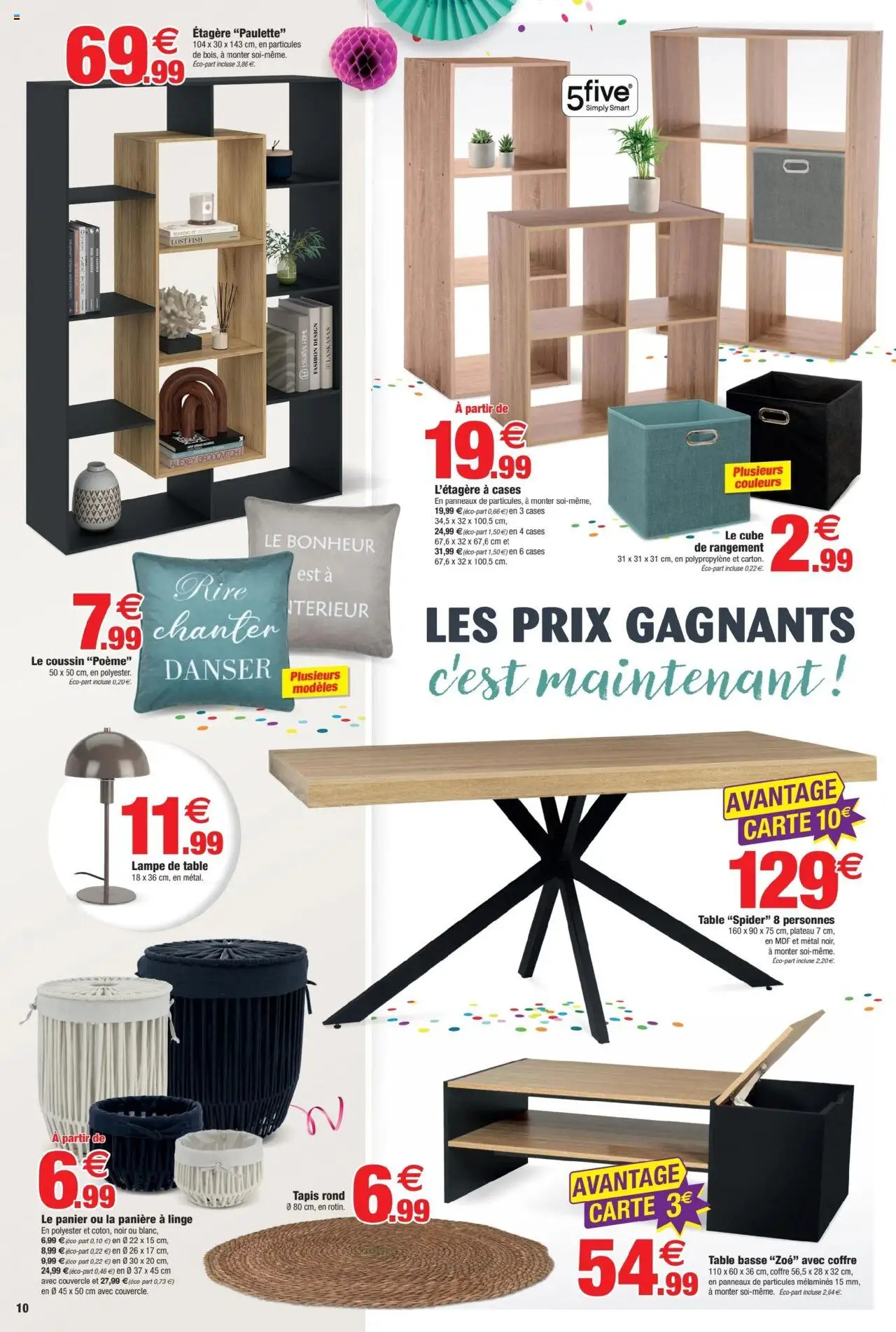  | Page: 10 | Produits: Plateau, Étagère, Tapis rond, Lampe