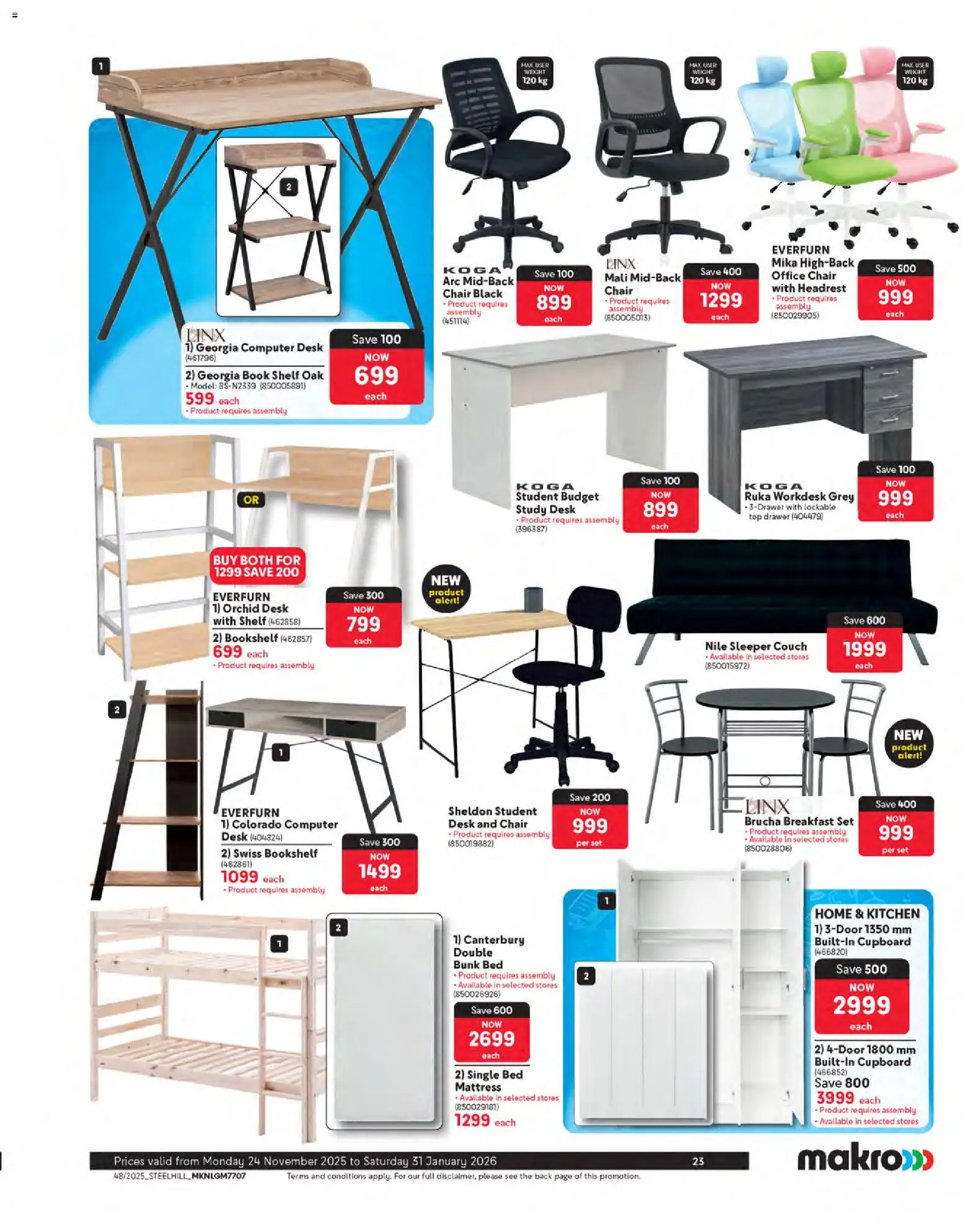 New Makro catalogue – valid from 24.11.2025 | Page: 23 | Products: Computer, Bed, Single bed, Chair