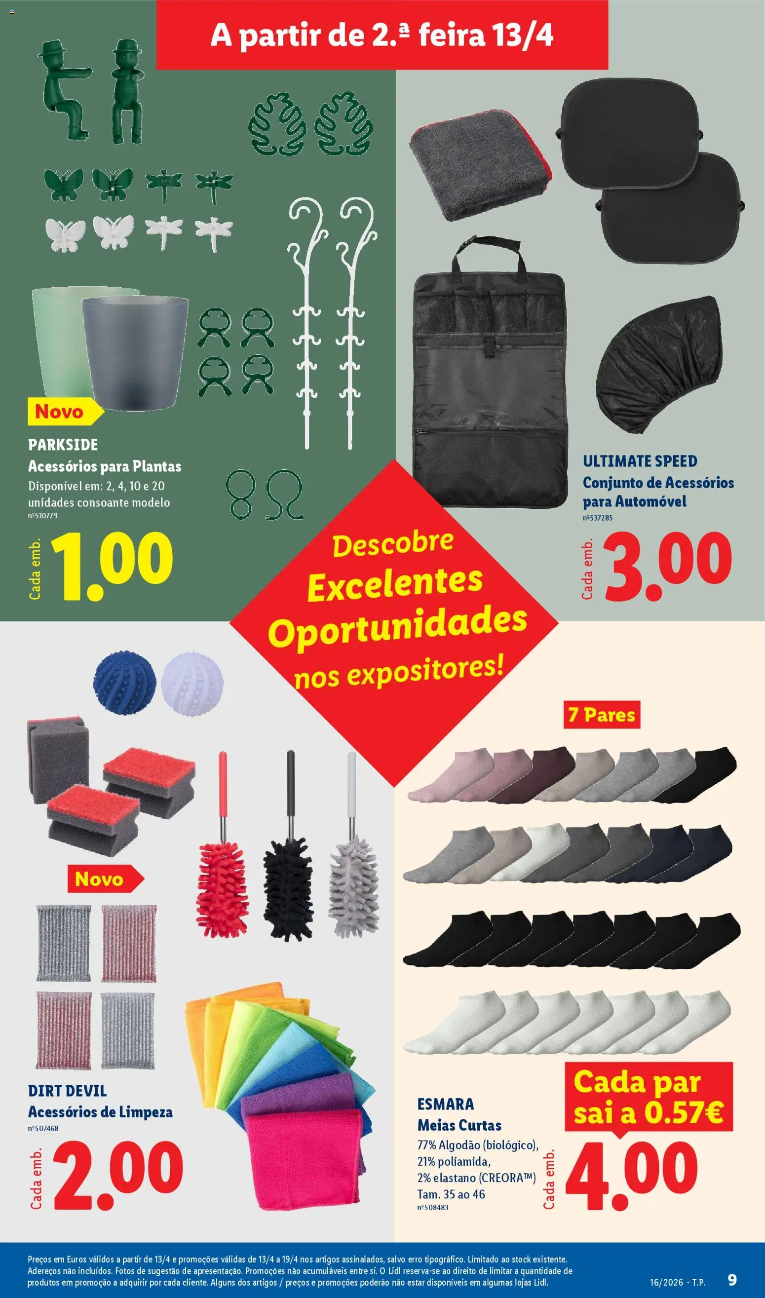 Lidl Novidades │ válido de 13.04.2026 | Página: 9 | Produtos: Algodão, Meias