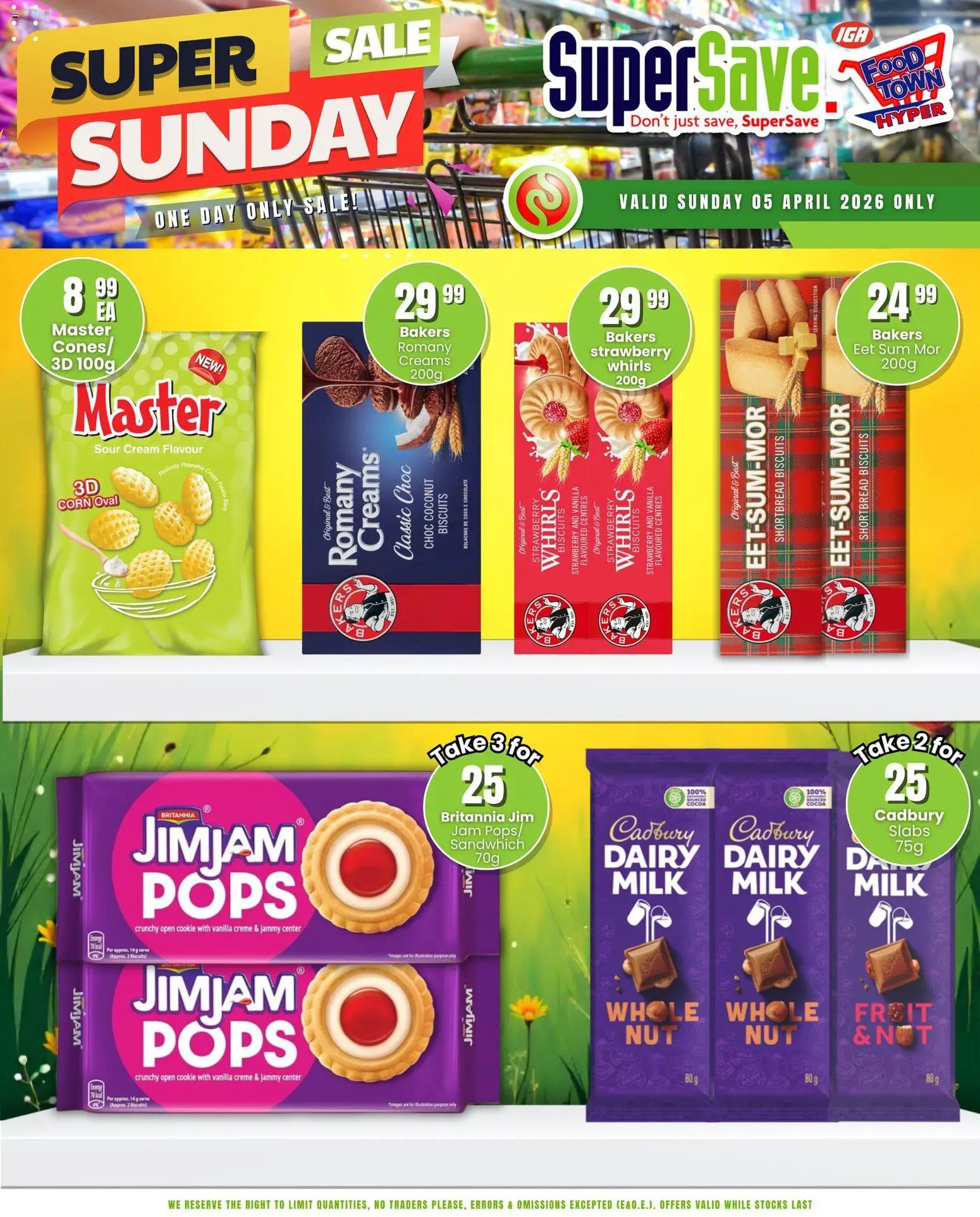 New Super Save catalogue – valid from 05.04.2026 | Page: 5 | Products: Corn, Milk, Biscuits, Sour cream