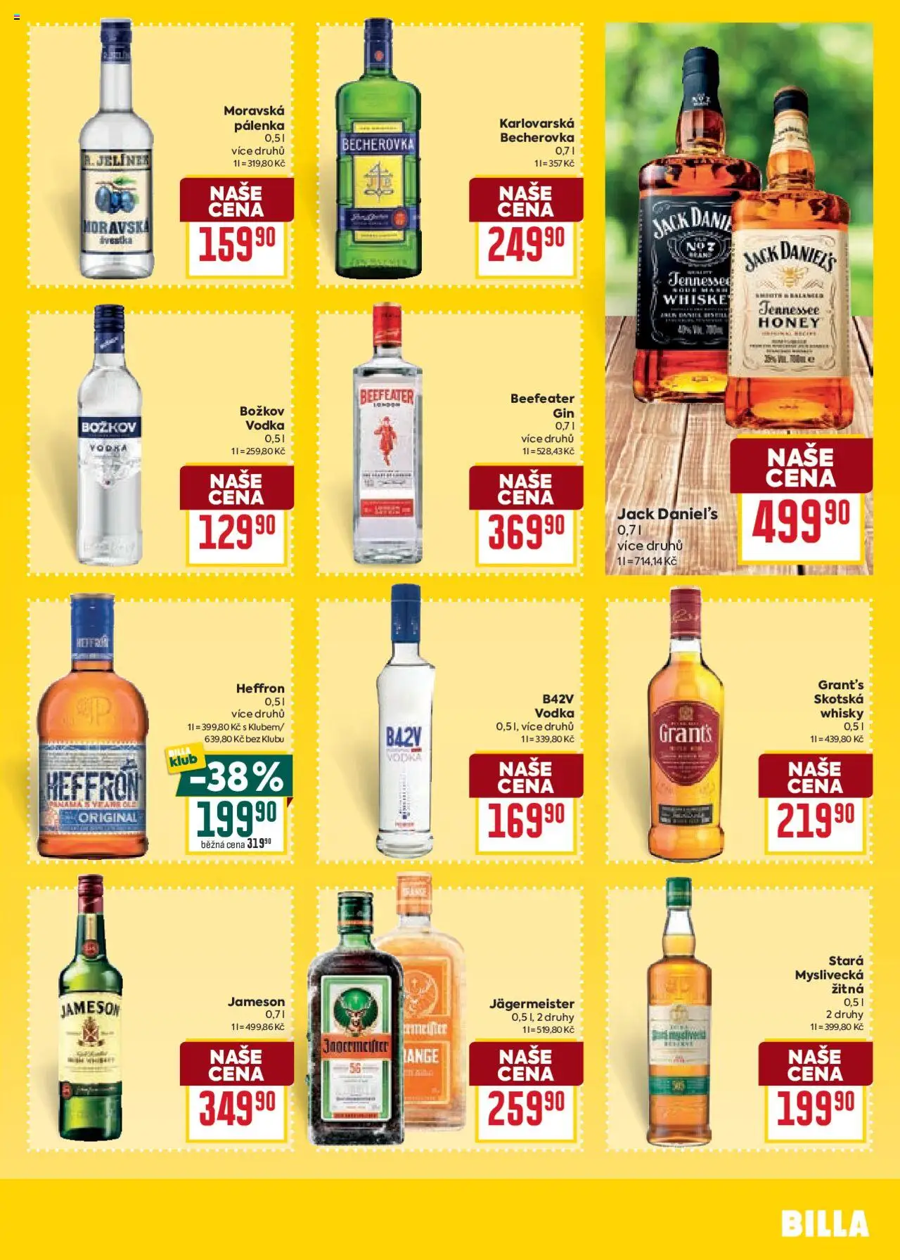 Billa Velký leták od 22.10.2025 | Strana: 33 | Produkty: Jägermeister, Vodka, Stará myslivecká, Jack Daniel’s